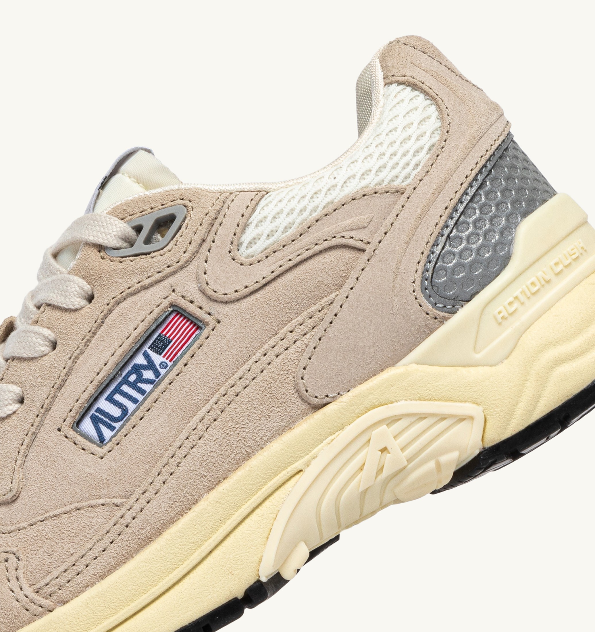 SNEAKERS HYPERWAY IN MESH E SUEDE SAND E ARGENTO