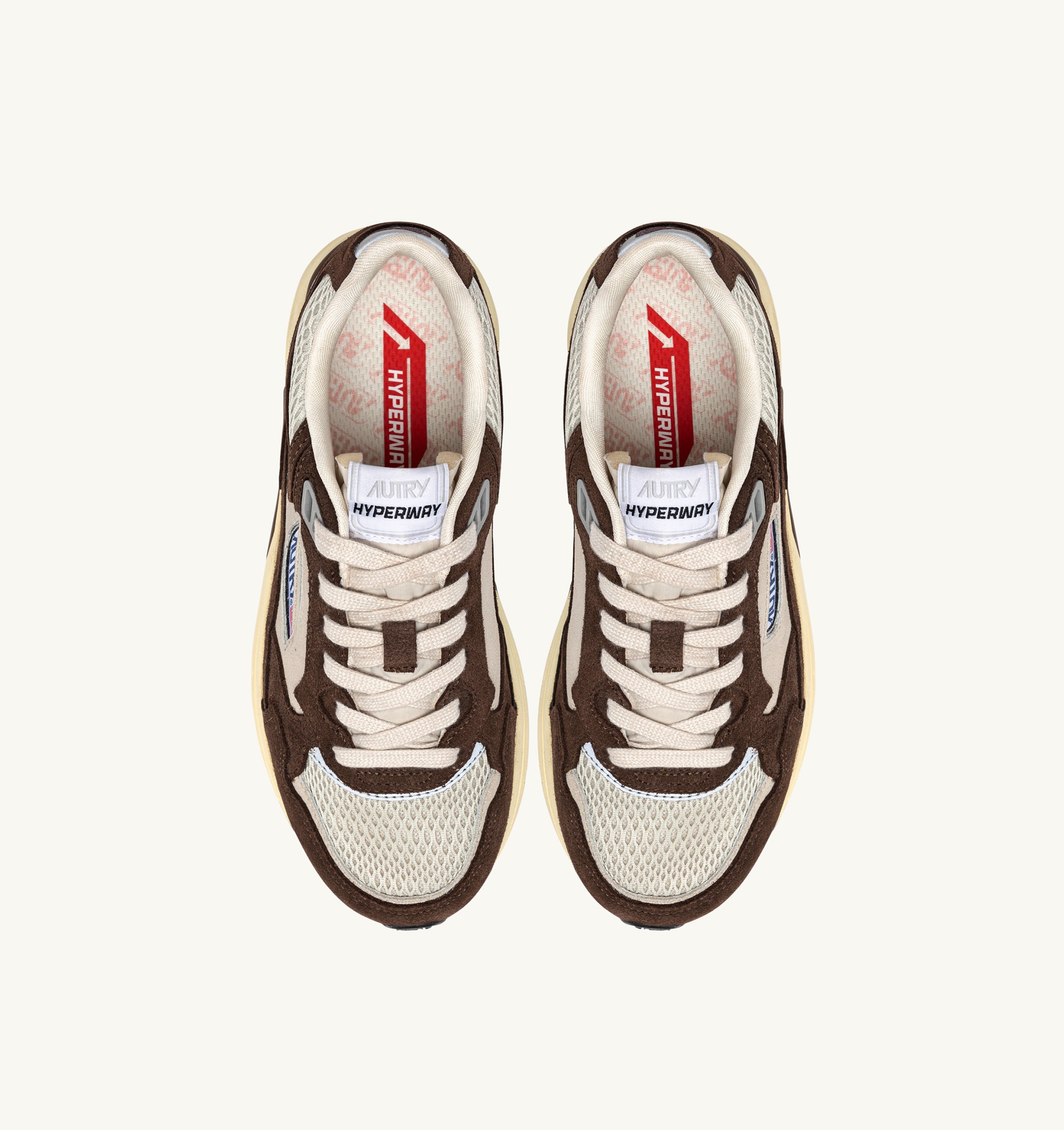SNEAKERS HYPERWAY IN MESH E SUEDE SAND E COTTO