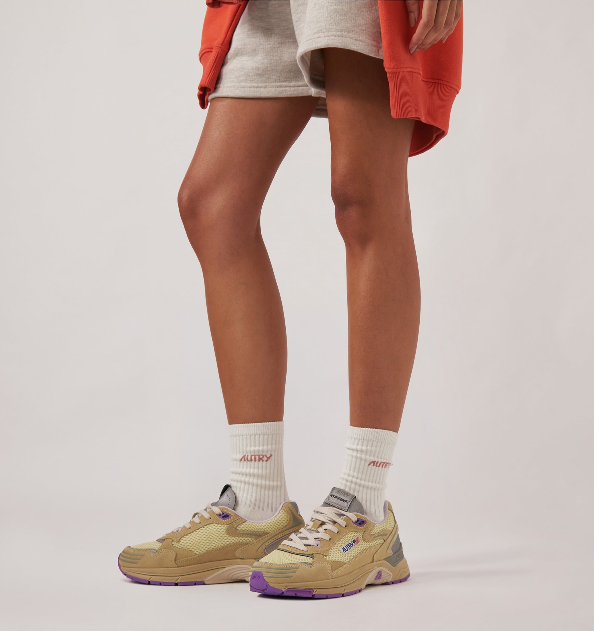 SNEAKERS HYPERWAY IN MESH E SUEDE STRAW E ORCHID HUST