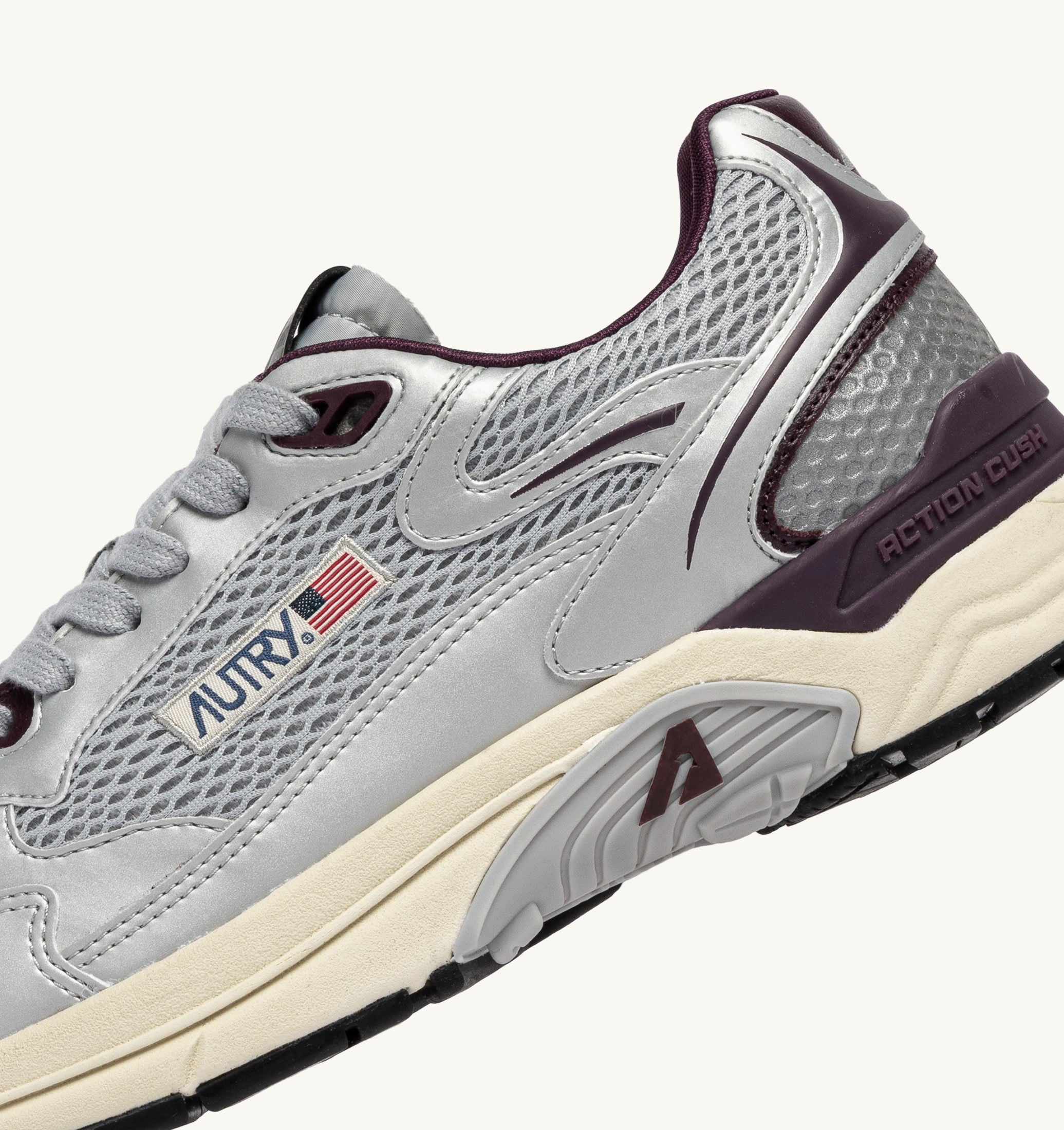 SNEAKERS HYPERWAY IN PELLE SINTETICA E MESH ARGENTO HARBOR MIST E FIG