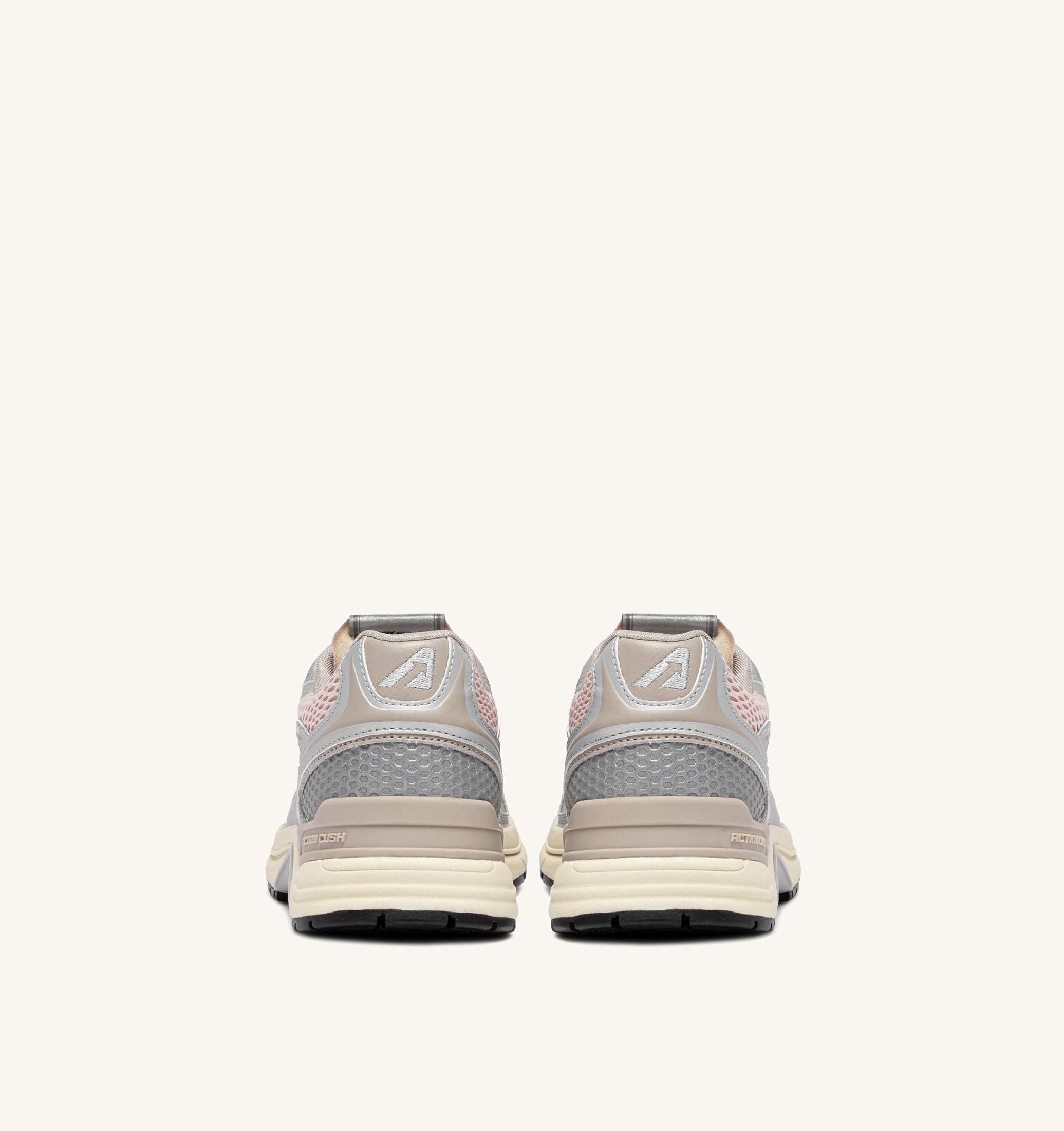 SNEAKERS HYPERWAY IN PELLE SINTETICA E MESH ARGENTO POWDER E FEATHER GRAY