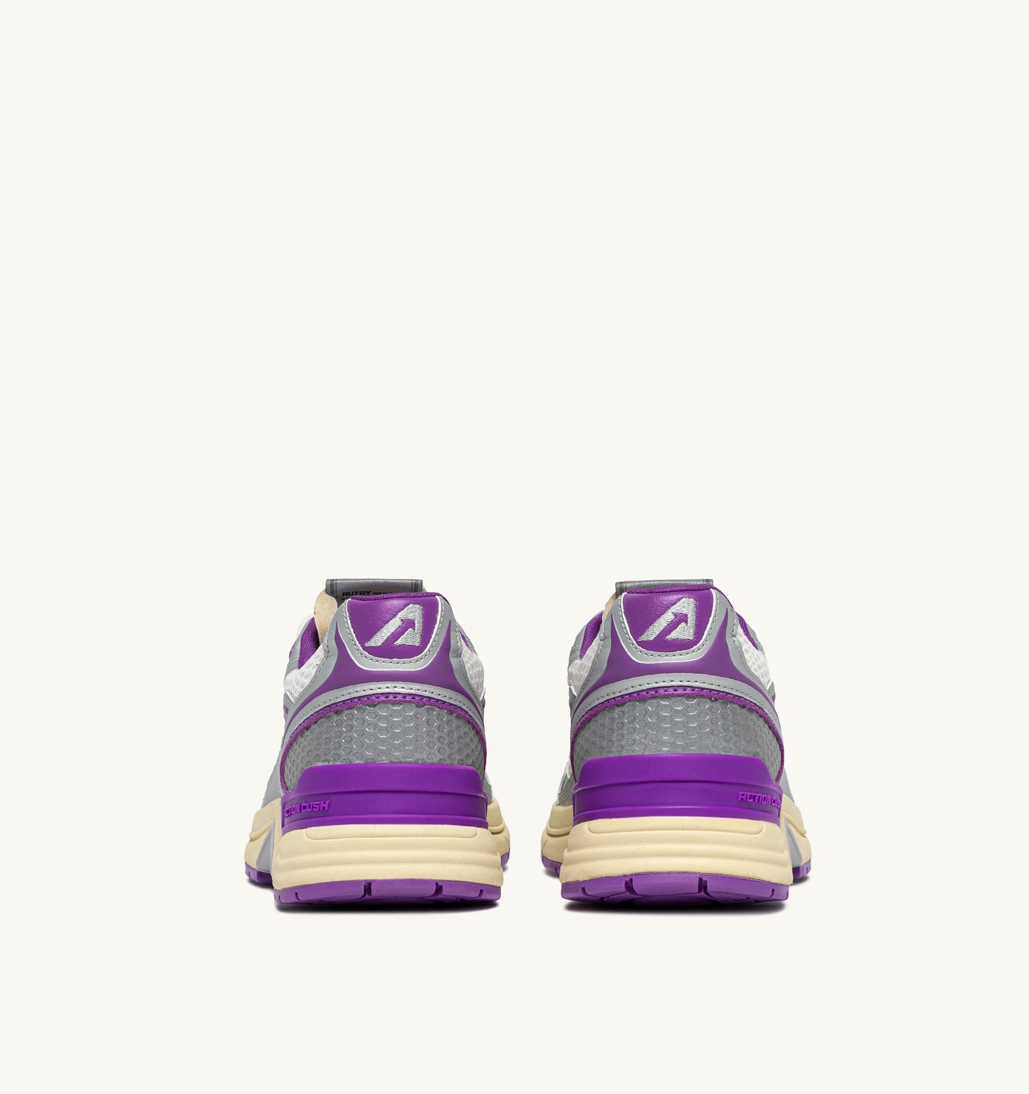 SNEAKERS HYPERWAY IN PELLE SINTETICA E MESH BIANCO ARGENTO E DEWBERRY