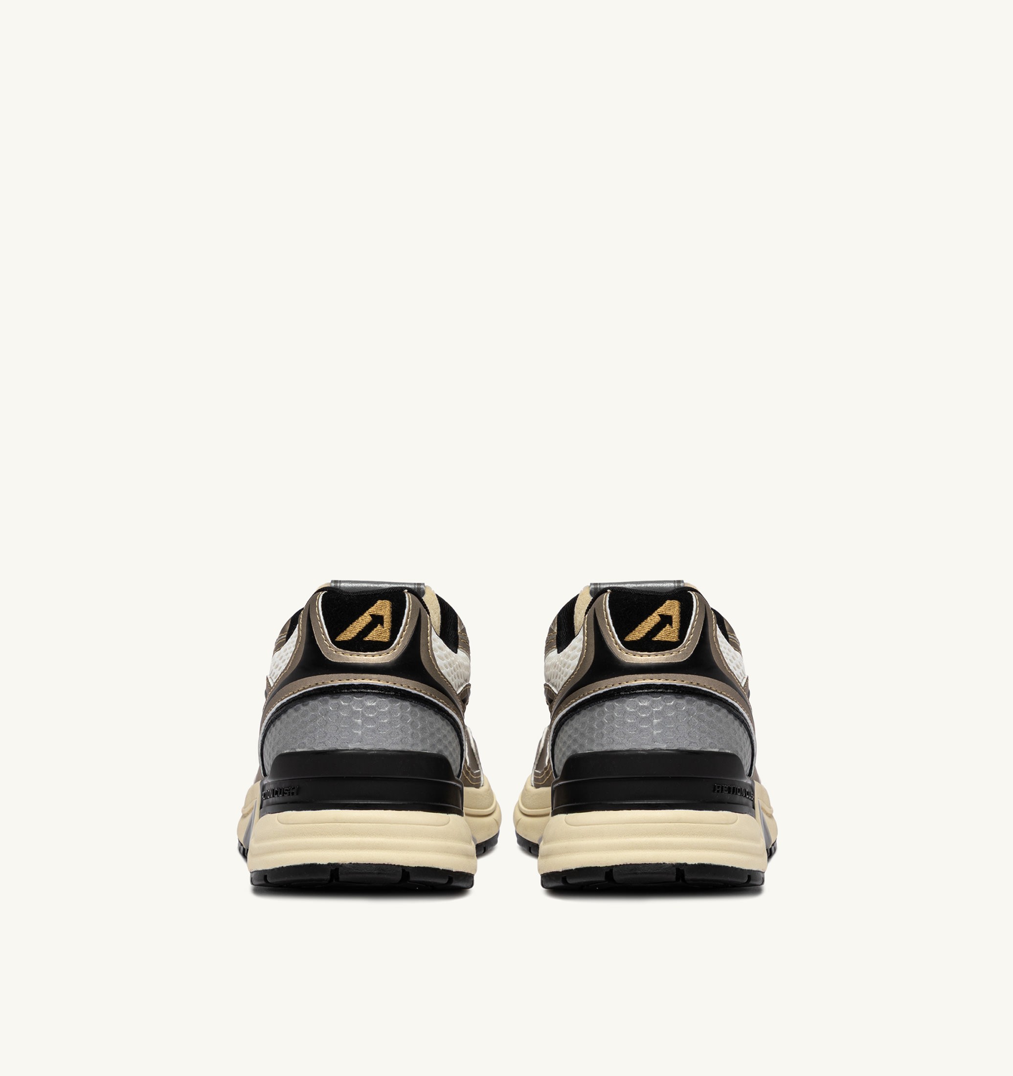 SNEAKERS HYPERWAY IN PELLE SINTETICA E MESH WHISPER WHITE PLATINO E NERO