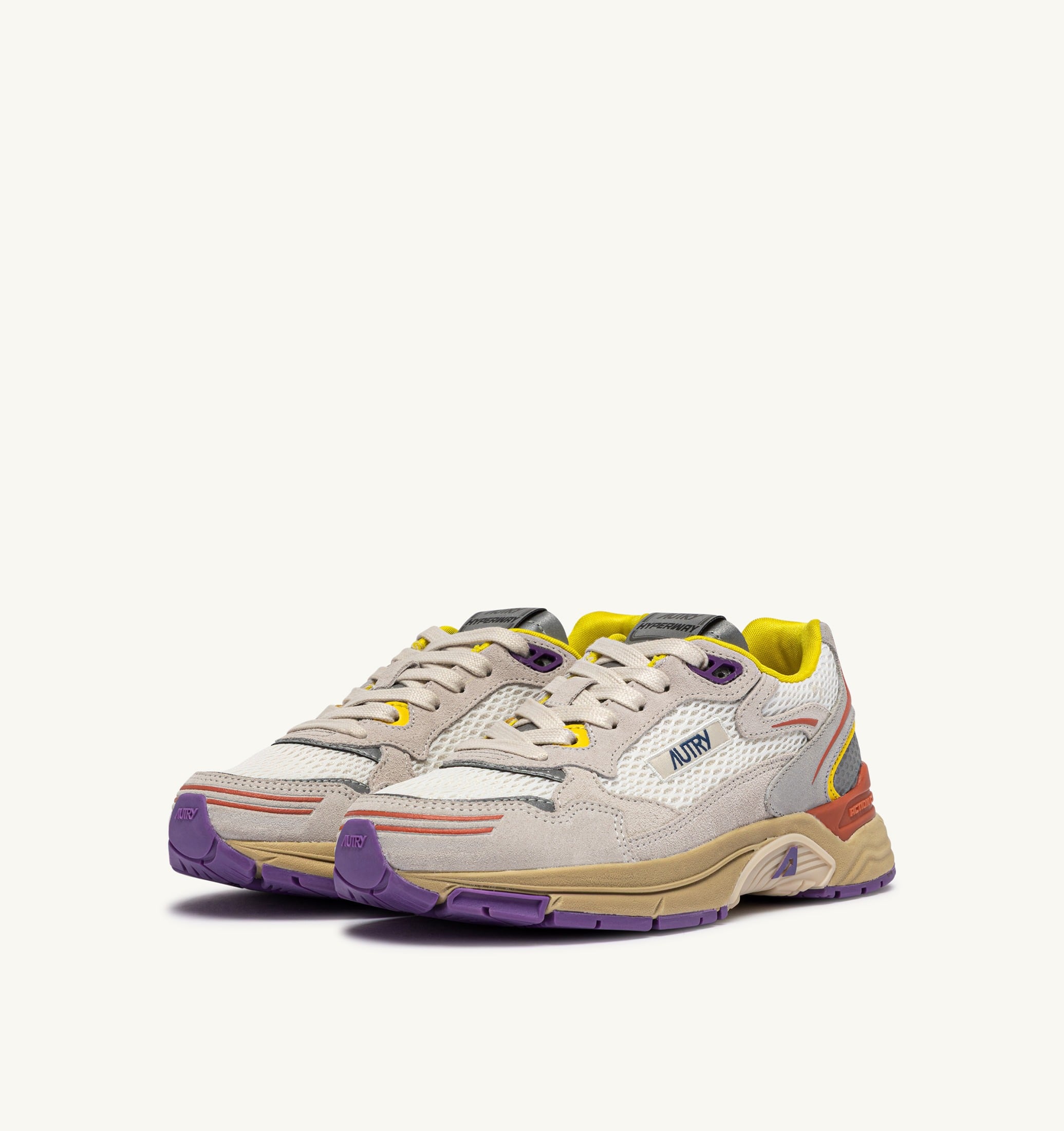 SNEAKERS HYPERWAY IN SUEDE E MESH BIANCO E ARABESQUE