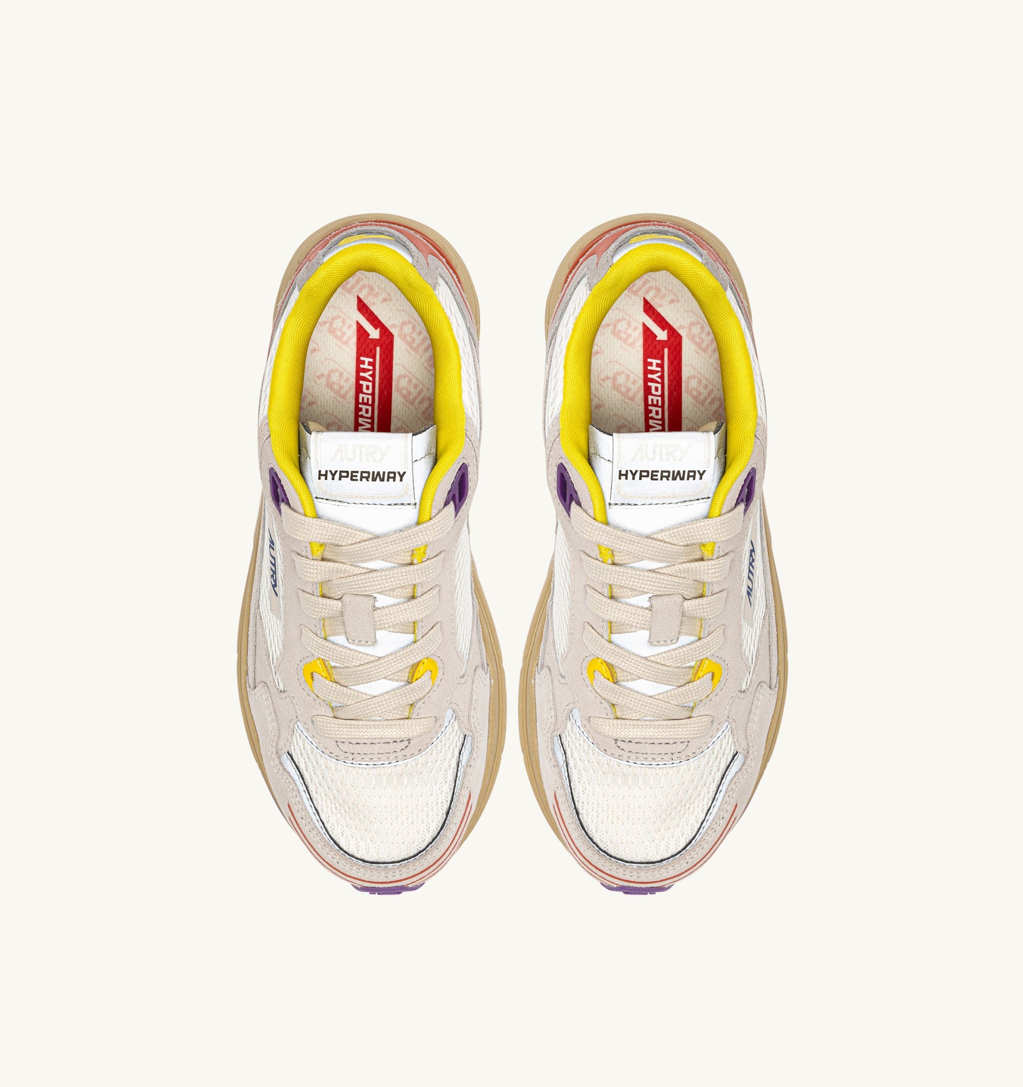 SNEAKERS HYPERWAY IN SUEDE E MESH BIANCO E ARABESQUE