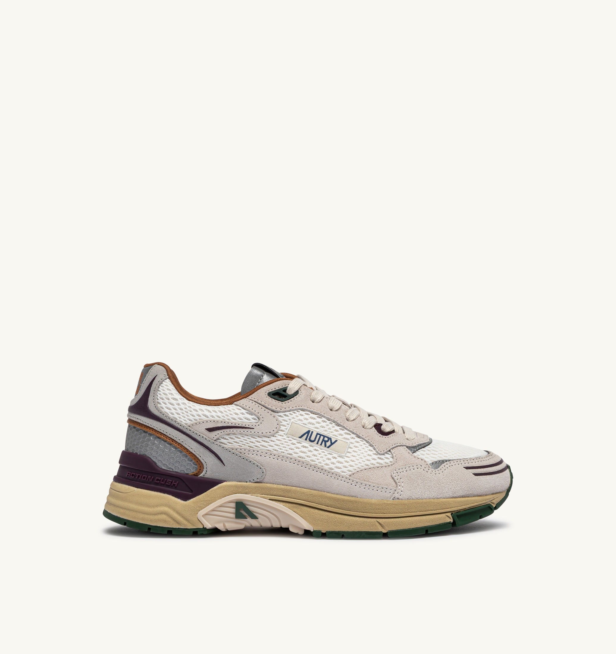 SNEAKERS HYPERWAY IN SUEDE E MESH BIANCO E FIG