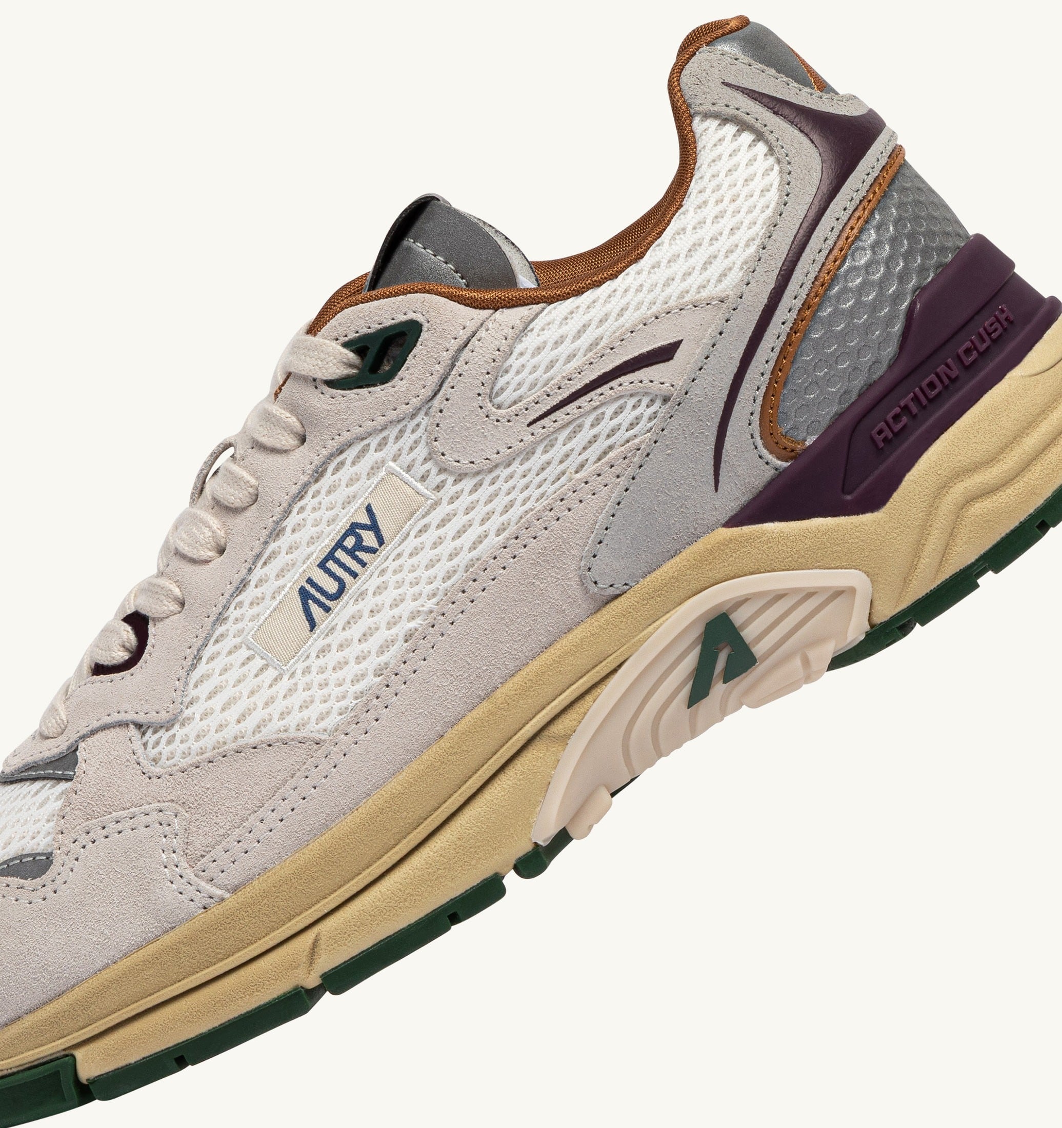 SNEAKERS HYPERWAY IN SUEDE E MESH BIANCO E FIG