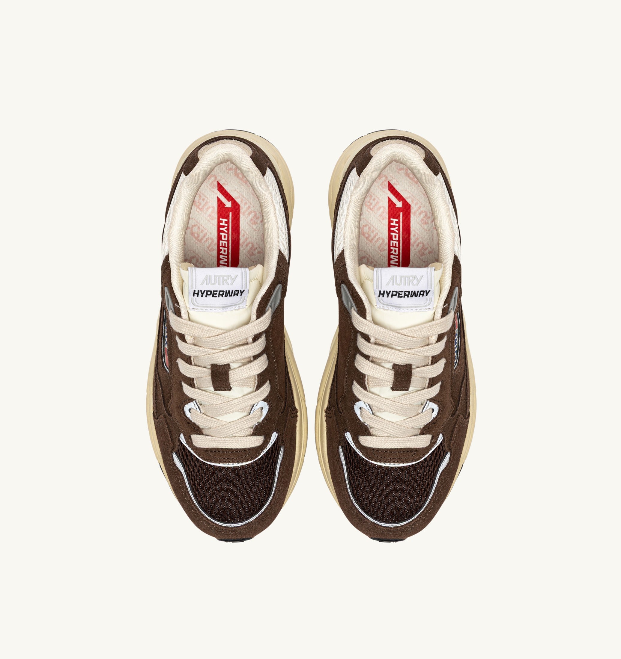 SNEAKERS HYPERWAY IN SUEDE E MESH MARSHMALLOW E COTTO