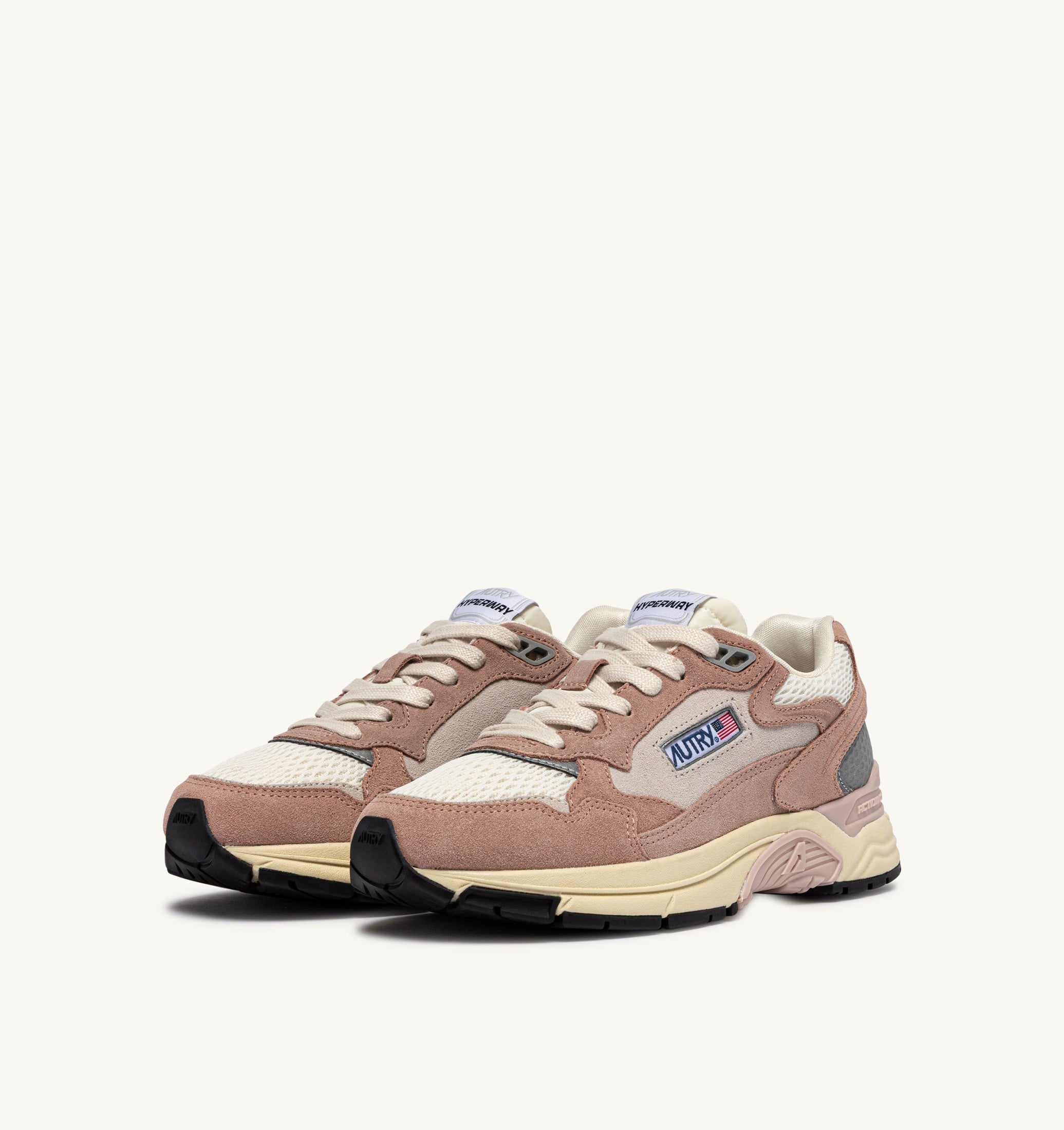 SNEAKERS HYPERWAY IN SUEDE E MESH SILK E BIANCO