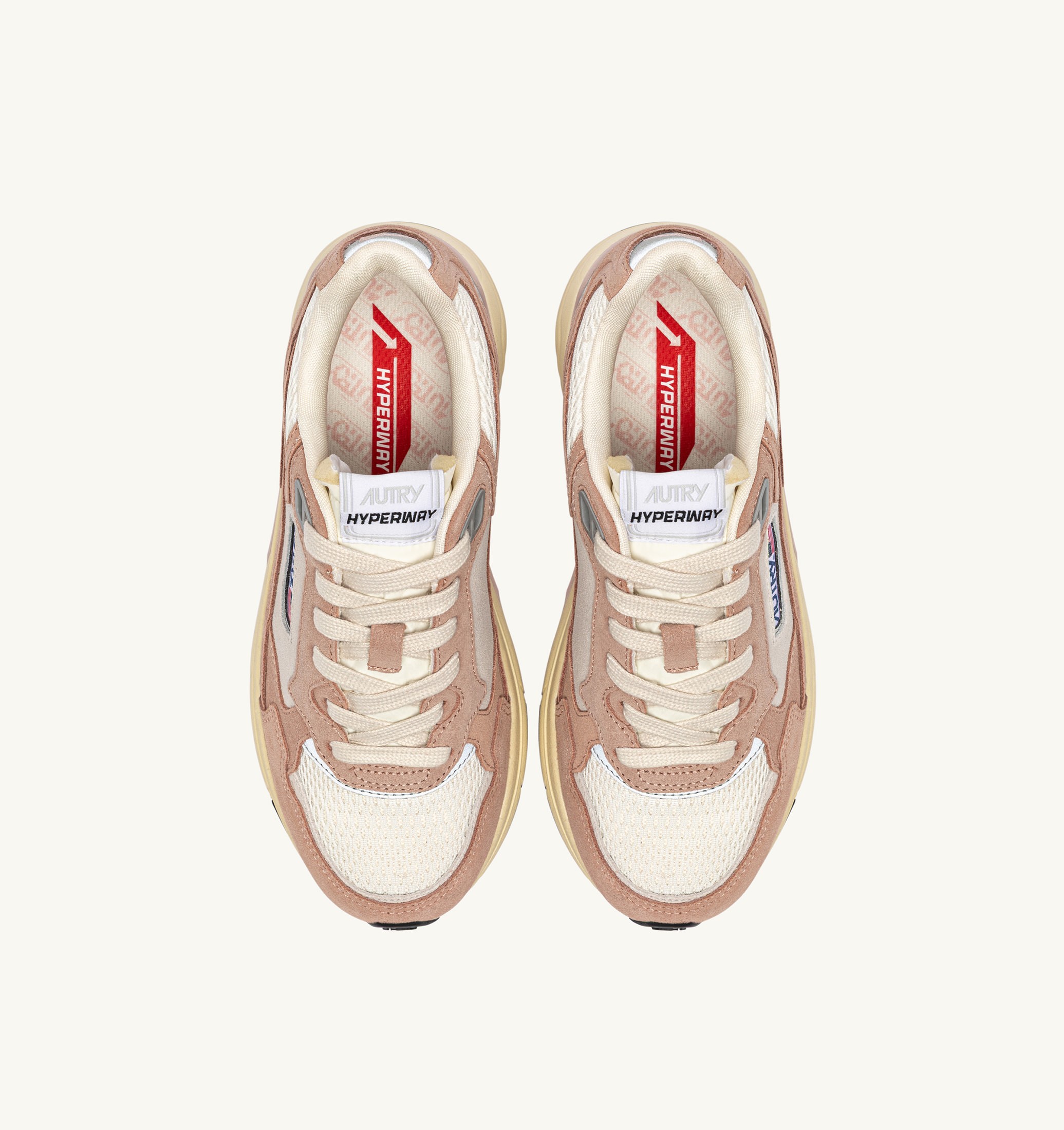 SNEAKERS HYPERWAY IN SUEDE E MESH SILK E BIANCO