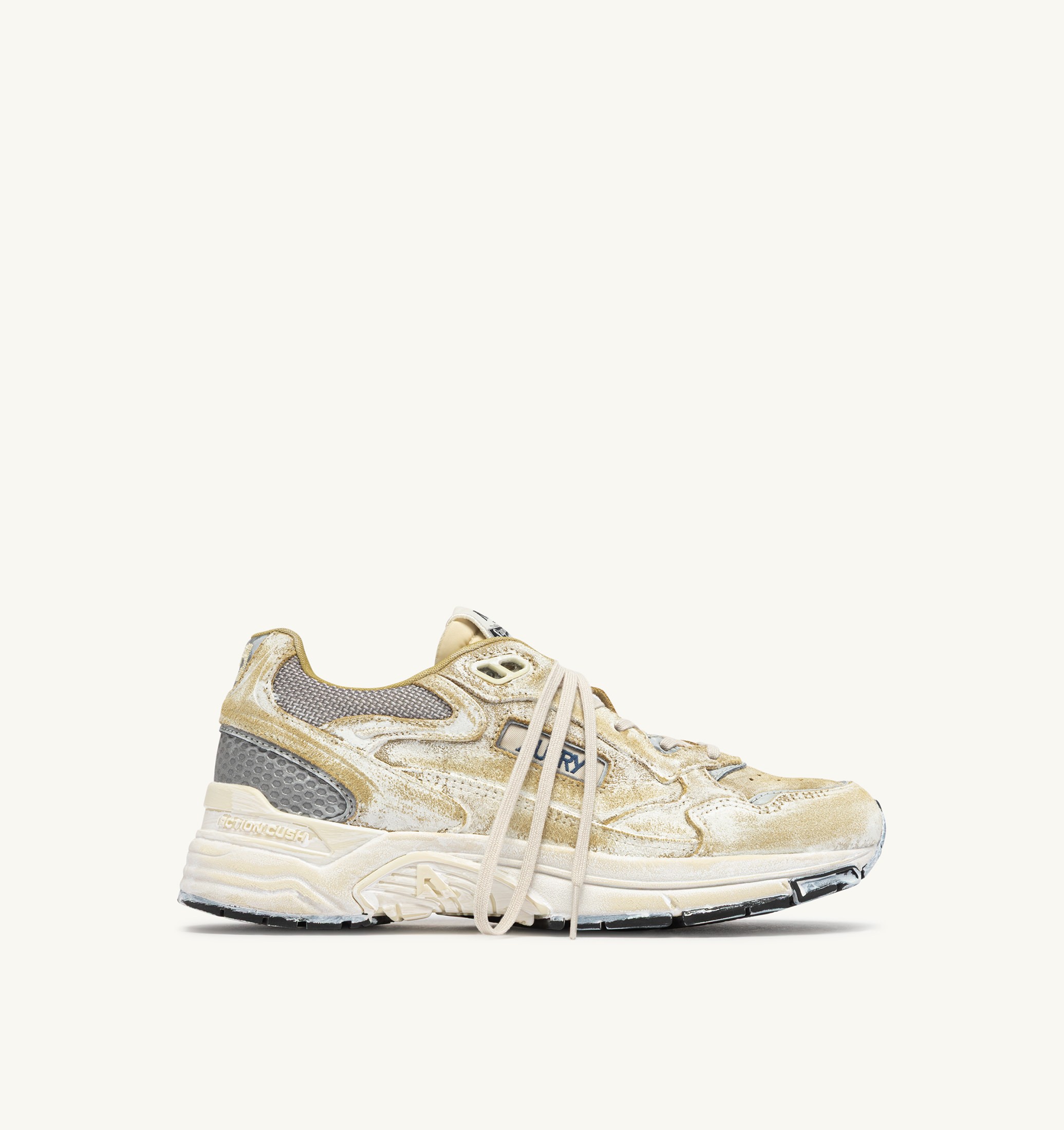 SNEAKERS HYPERWAY SUPER VINTAGE IN SUEDE GIALLO E ARGENTO