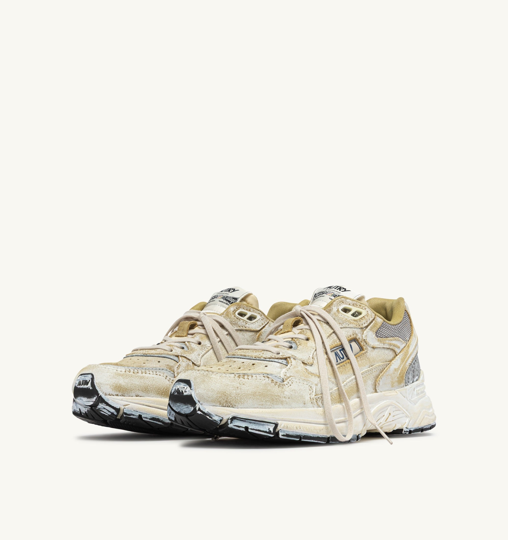 SNEAKERS HYPERWAY SUPER VINTAGE IN SUEDE GIALLO E ARGENTO