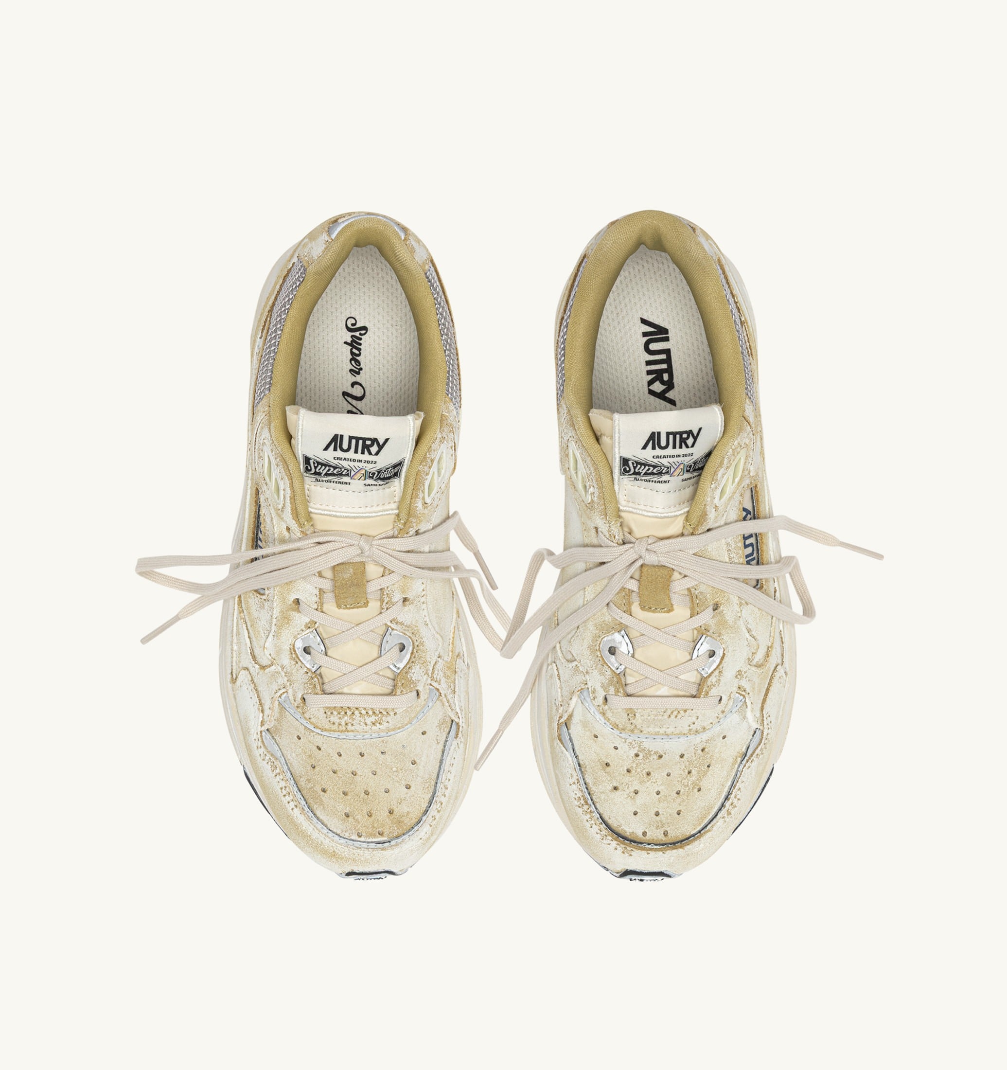 SNEAKERS HYPERWAY SUPER VINTAGE IN SUEDE GIALLO E ARGENTO