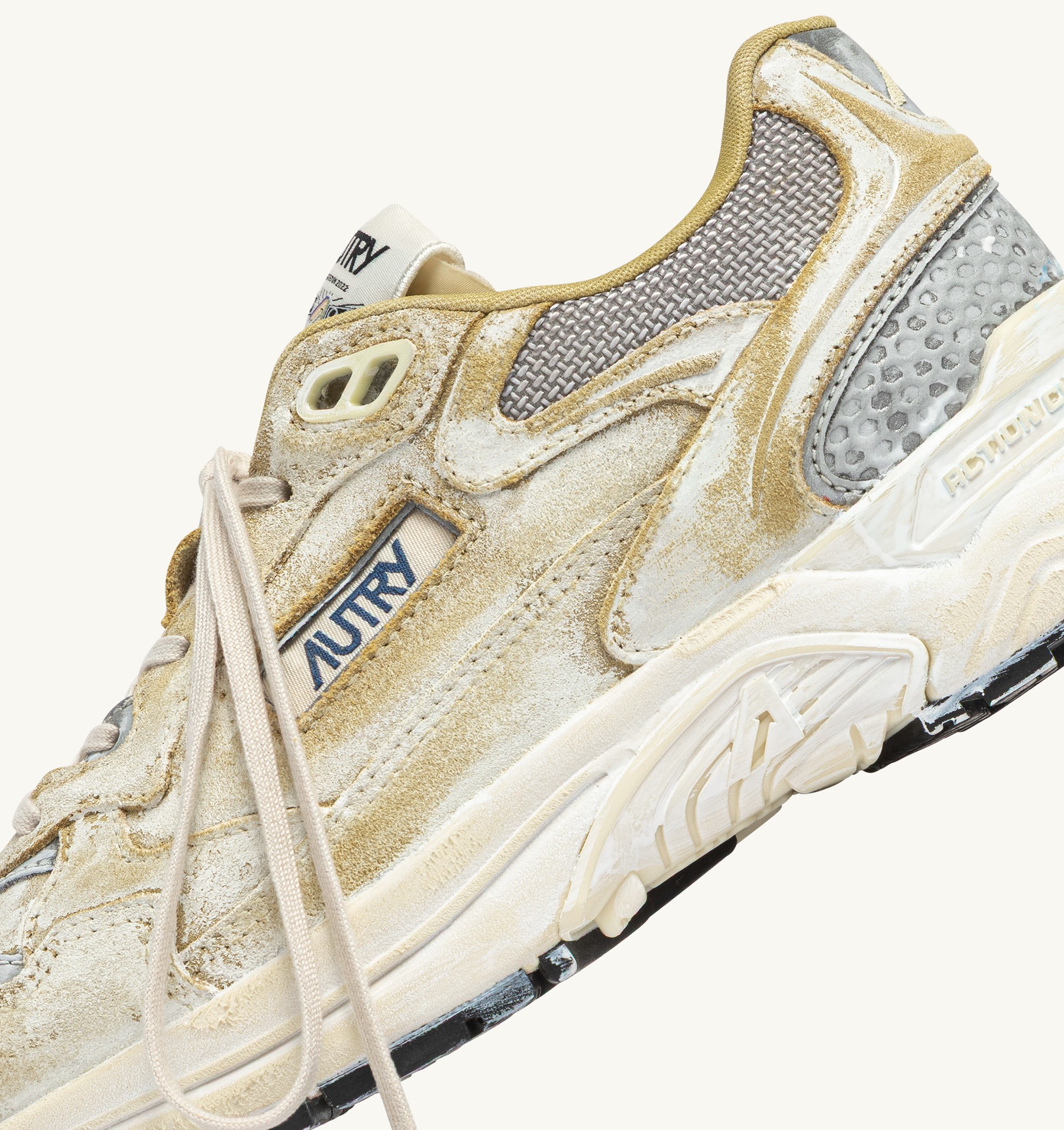 SNEAKERS HYPERWAY SUPER VINTAGE IN SUEDE GIALLO E ARGENTO