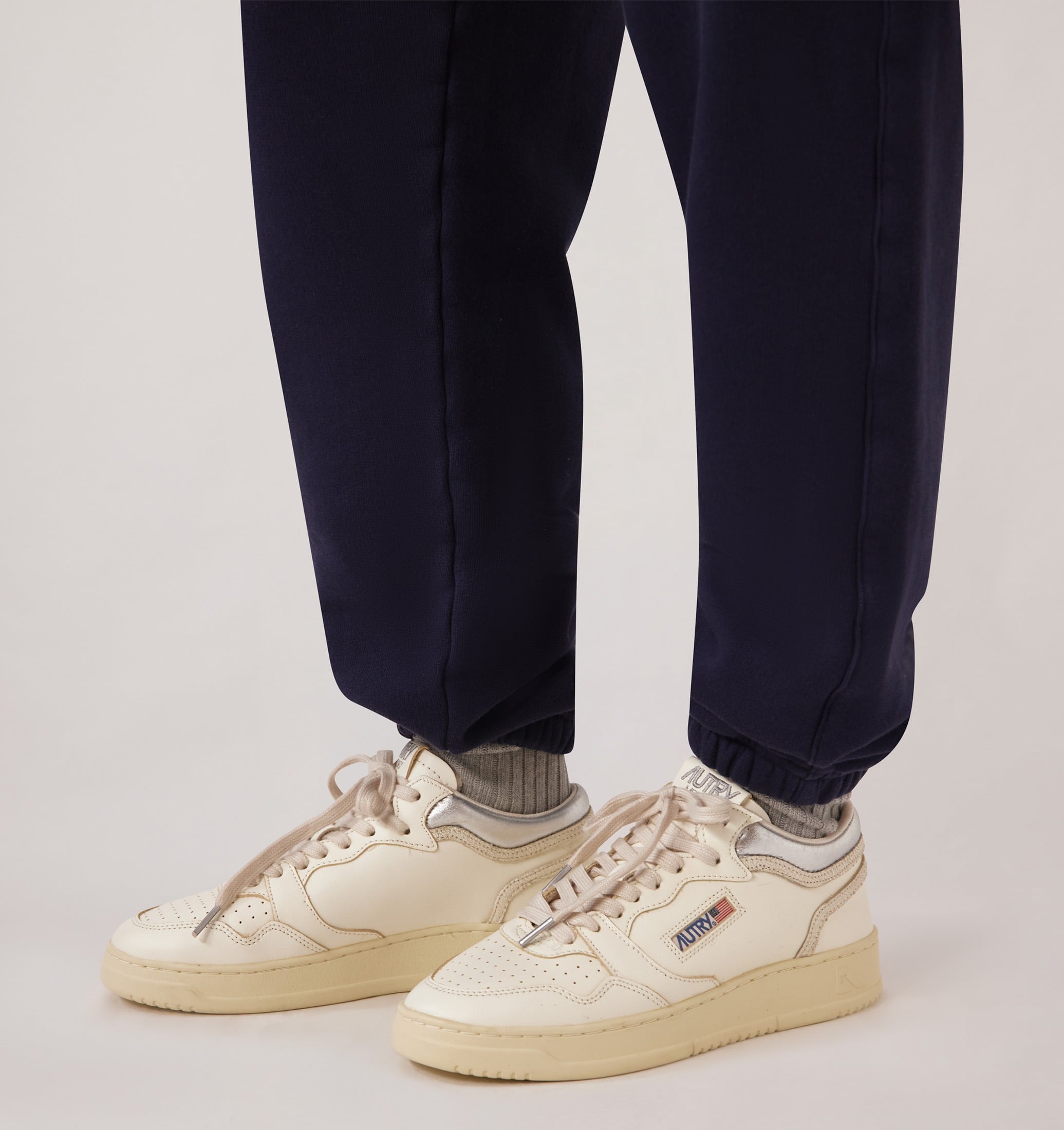 SNEAKERS MED-WAY IN PELLE COLORE MARSHMALLOW E ARGENTO