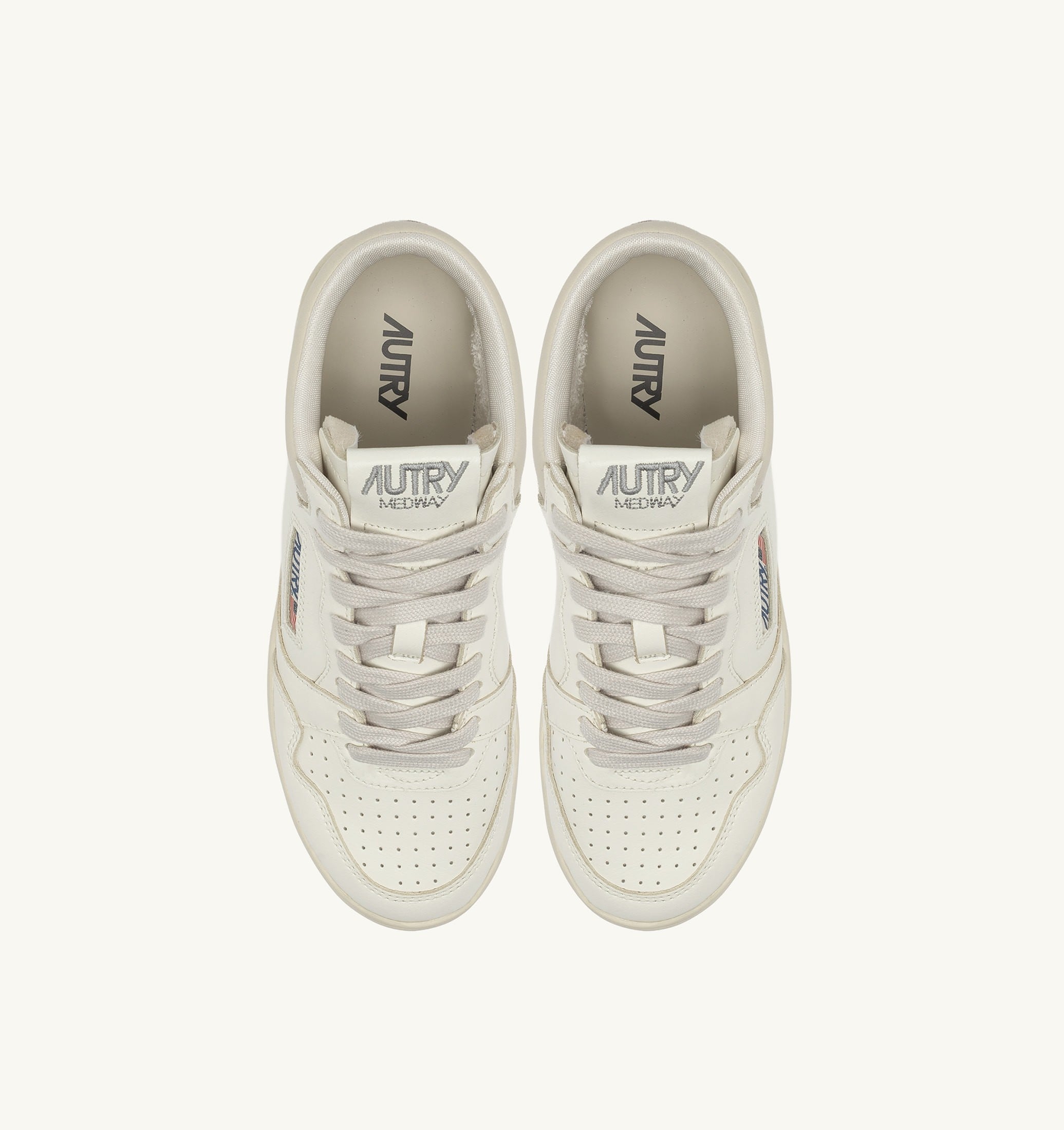 SNEAKERS MED-WAY IN PELLE COLORE MARSHMALLOW E BIANCO