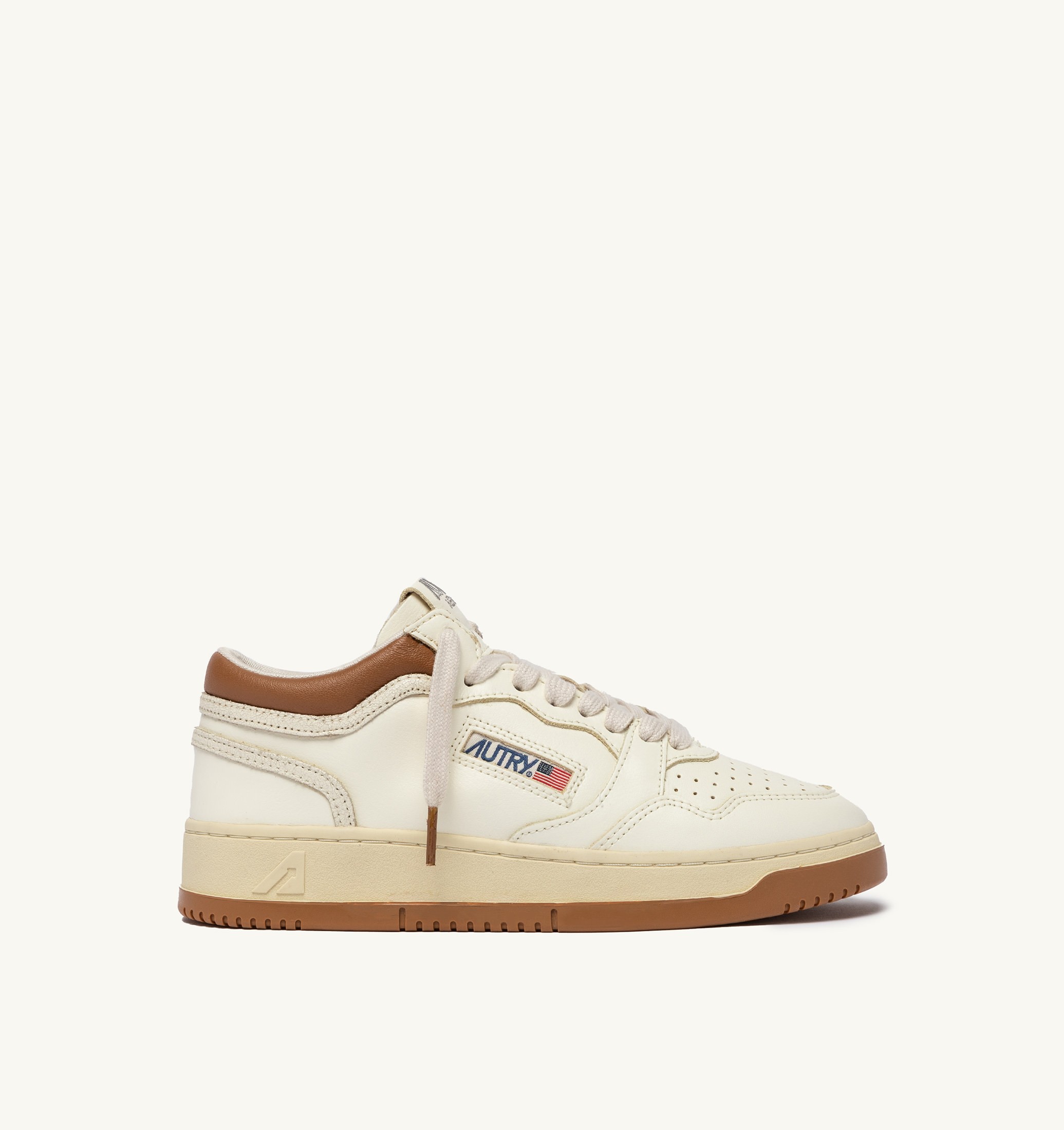 SNEAKERS MED-WAY IN PELLE COLORE MARSHMALLOW E BROWN SUGAR