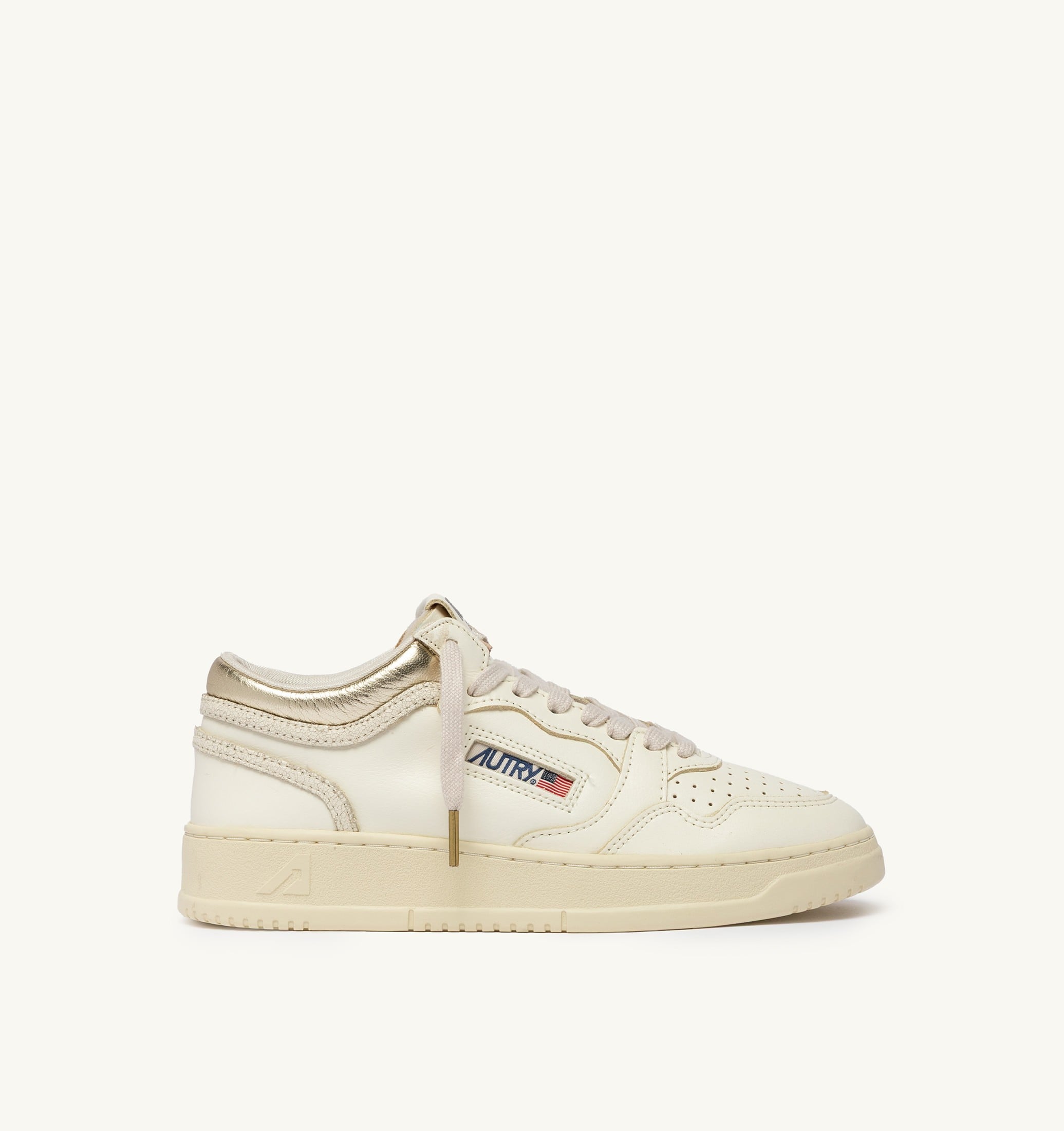 SNEAKERS MED-WAY IN PELLE COLORE MARSHMALLOW E PLATINO