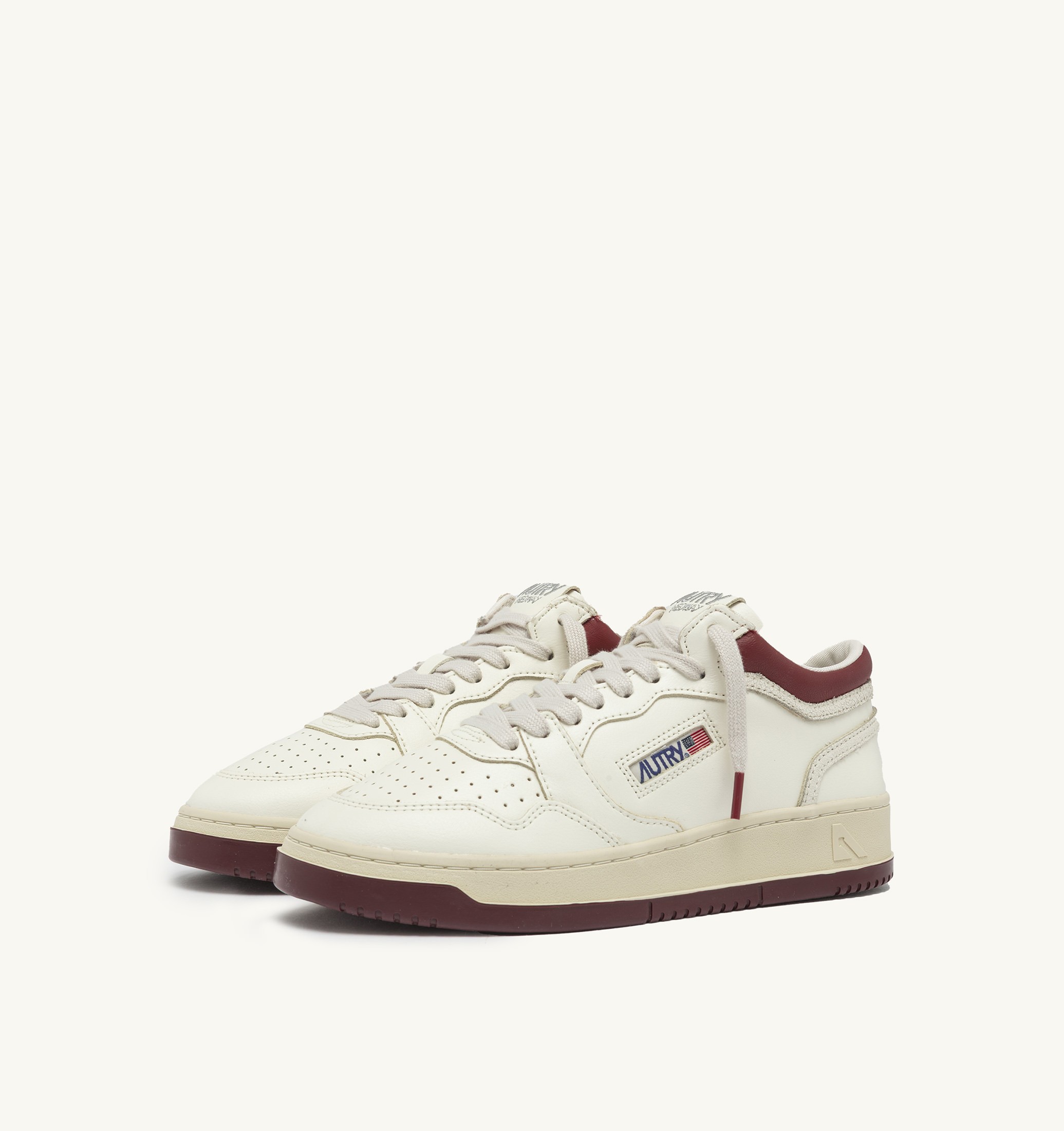 SNEAKERS MED-WAY IN PELLE COLORE MARSHMALLOW E SYRAH