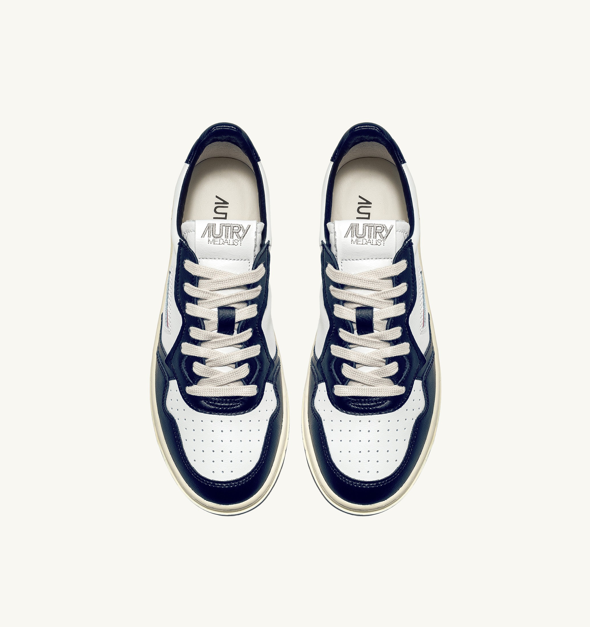SNEAKERS MEDALIST LOW BICOLOR IN PELLE BIANCA E BLU