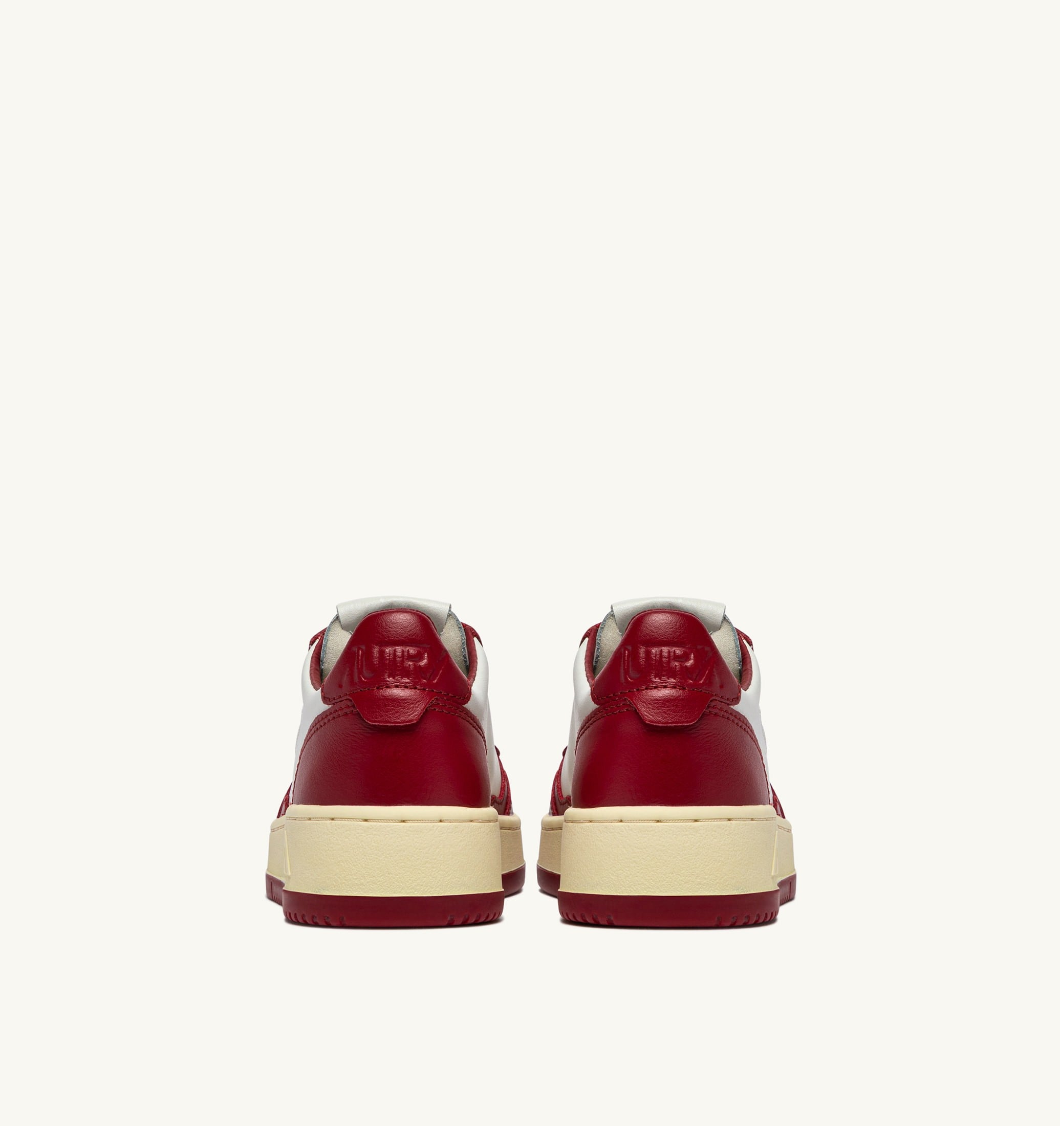 SNEAKERS MEDALIST LOW BICOLOR IN PELLE BIANCA E DEEP CLARET