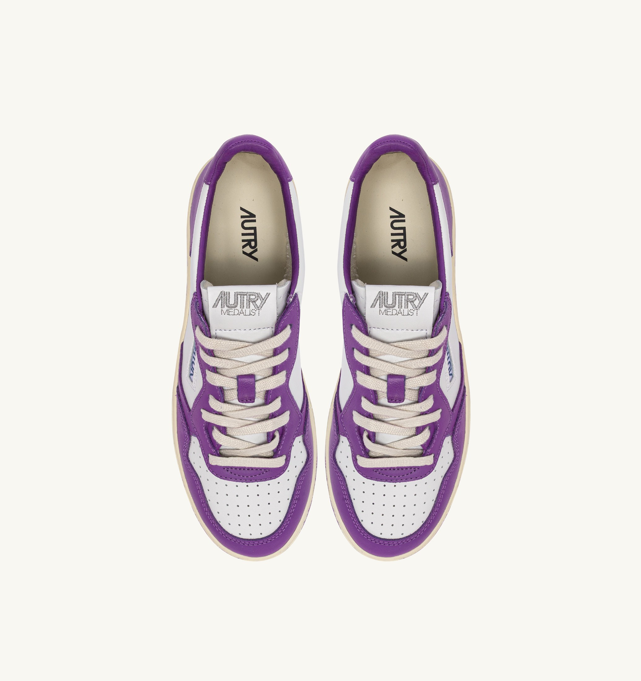 SNEAKERS MEDALIST LOW BICOLOR IN PELLE BIANCA E DEWBERRY