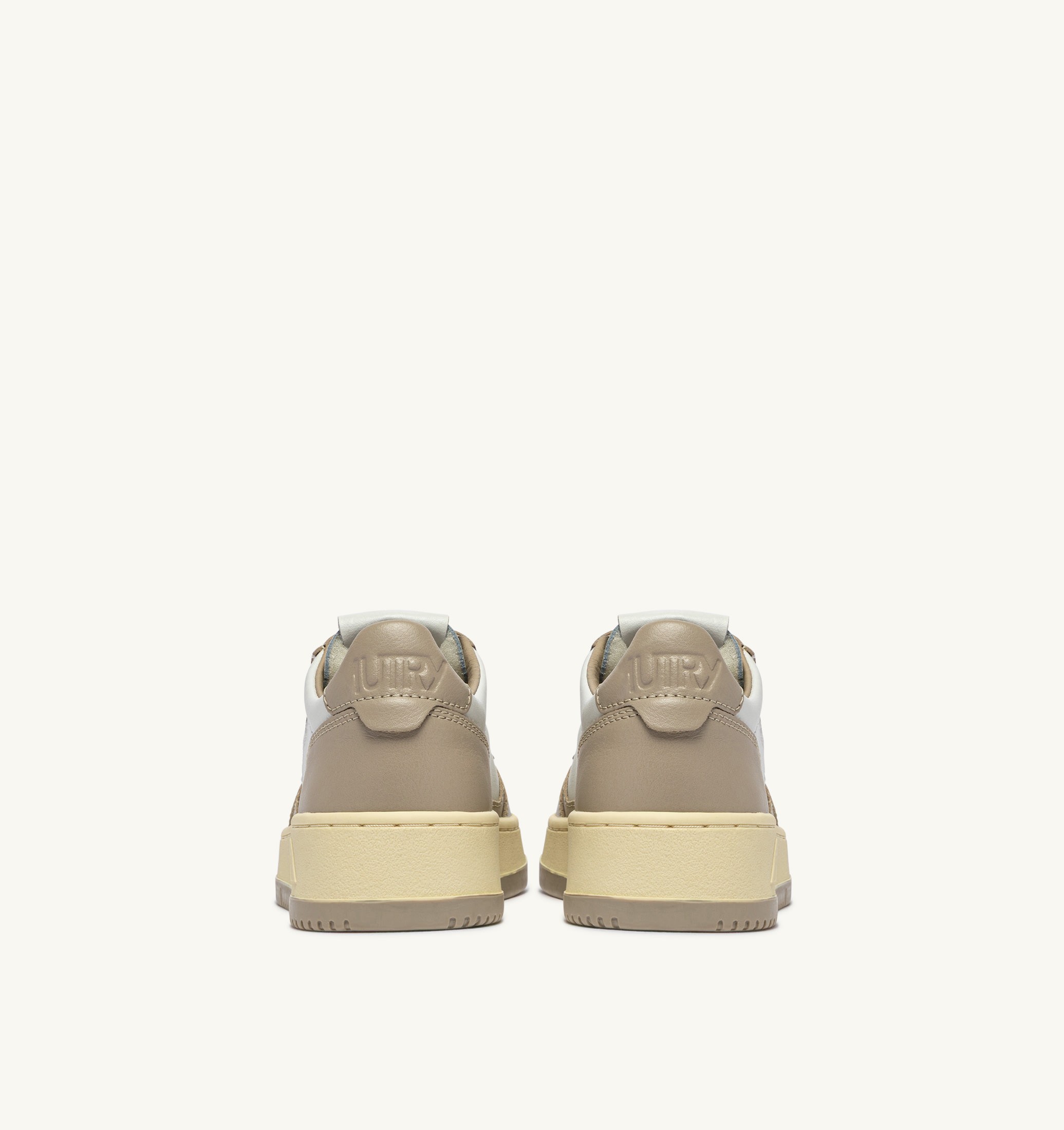 SNEAKERS MEDALIST LOW BICOLOR IN PELLE BIANCA E FEATHER GRAY