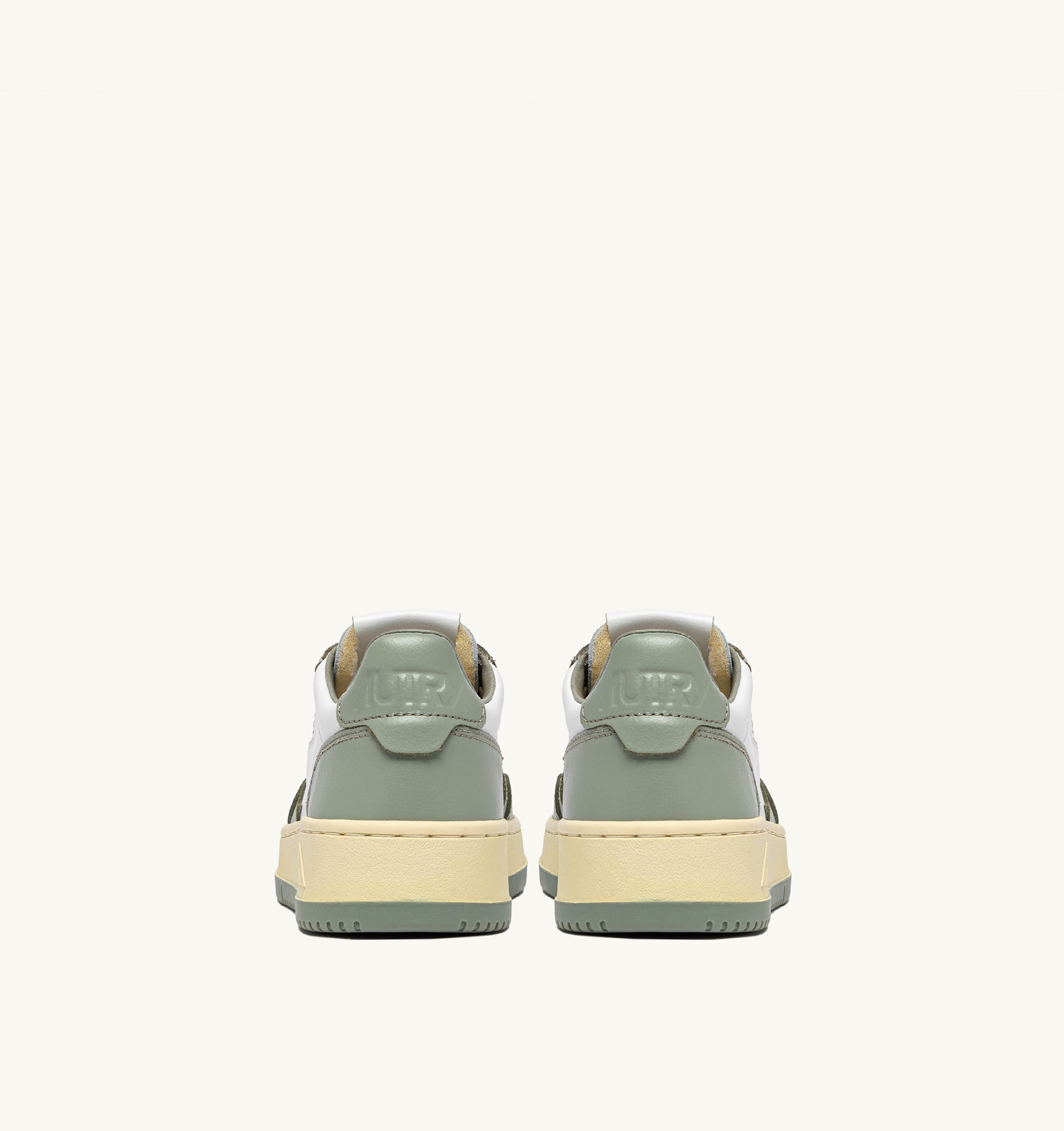 SNEAKERS MEDALIST LOW BICOLOR IN PELLE BIANCA E SEA GRASS