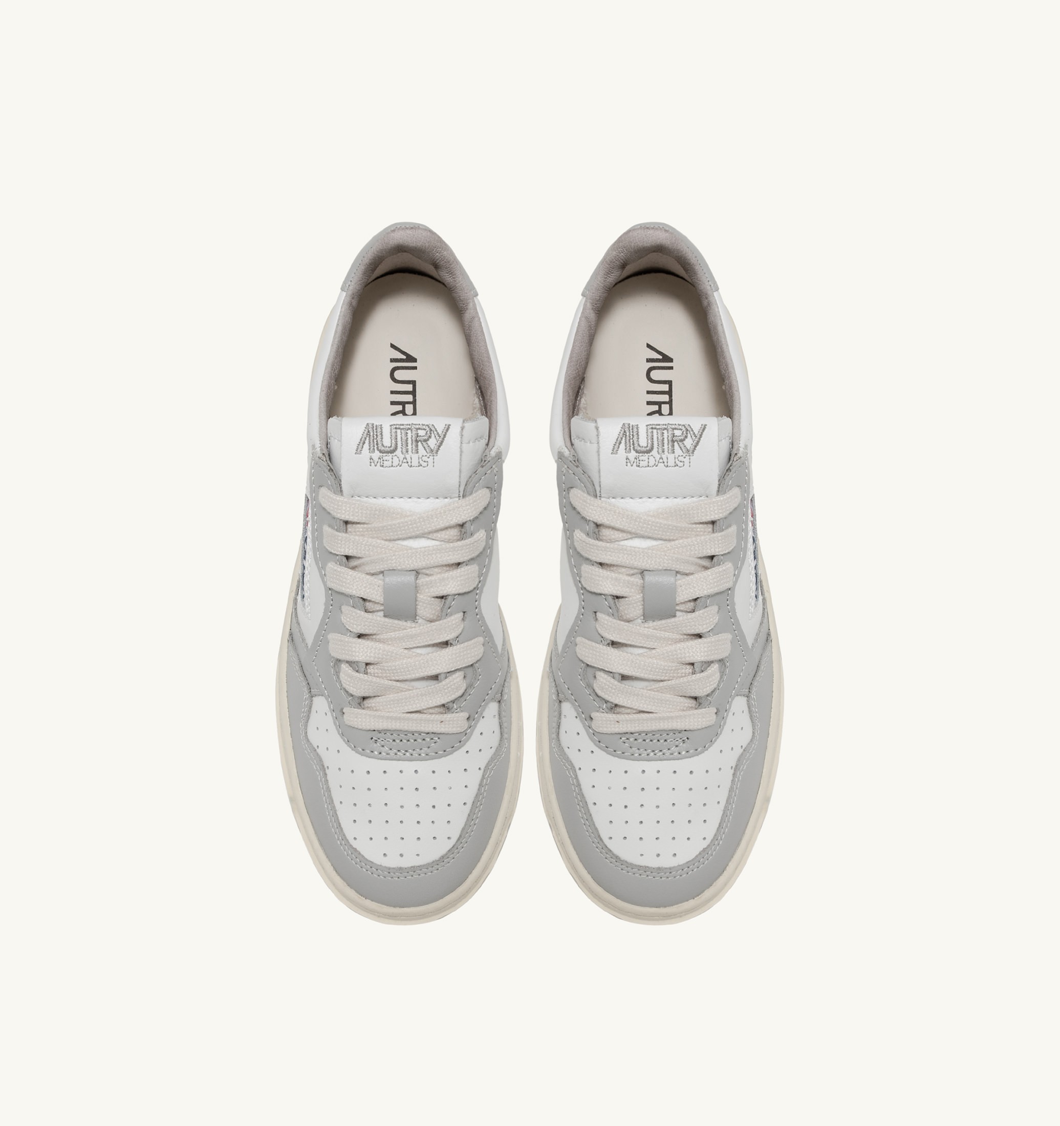 SNEAKERS MEDALIST LOW BICOLOR IN PELLE BIANCA E VAPOR