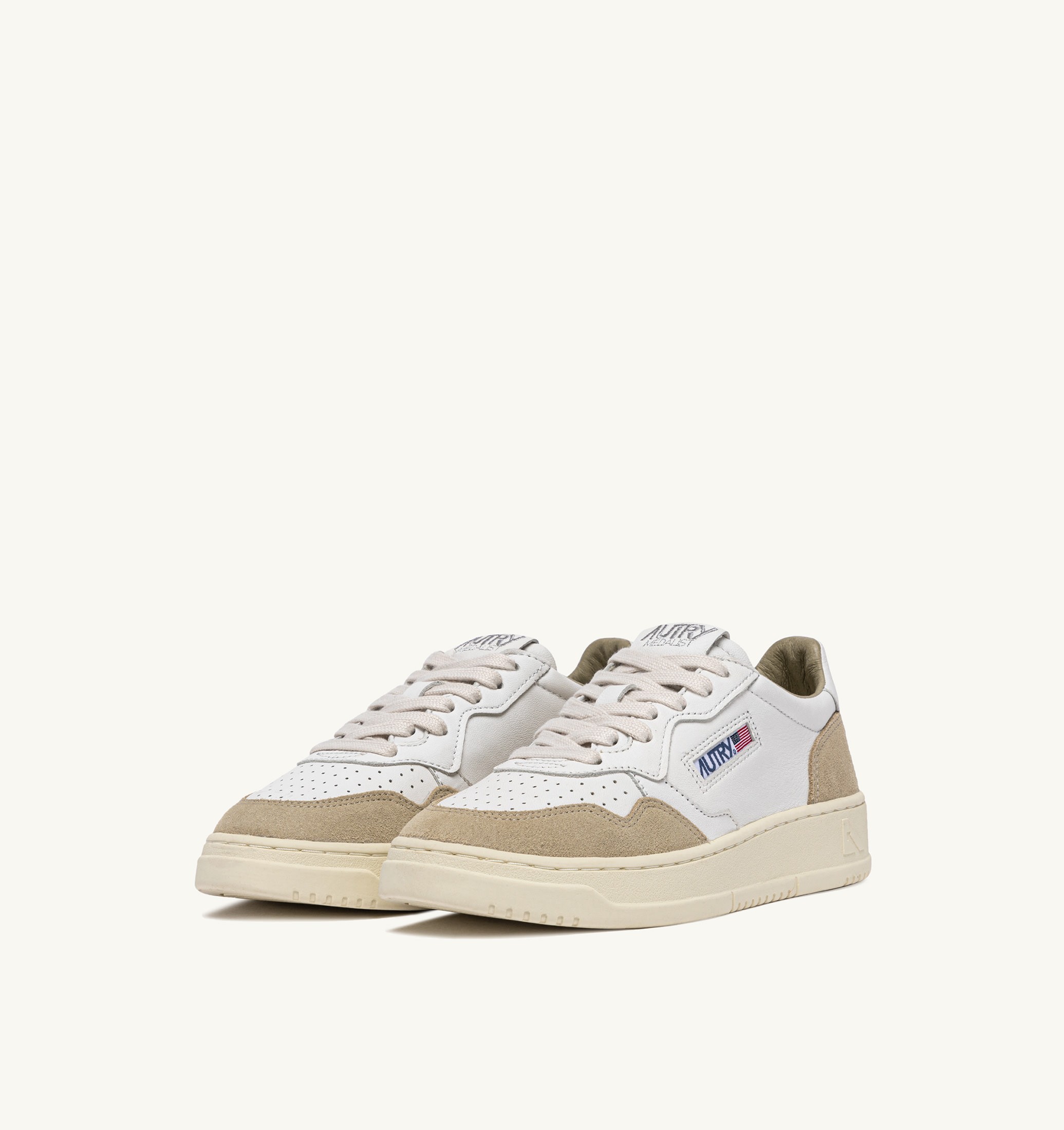 SNEAKERS MEDALIST LOW IN NAPPA BIANCA E SUEDE SPONGE