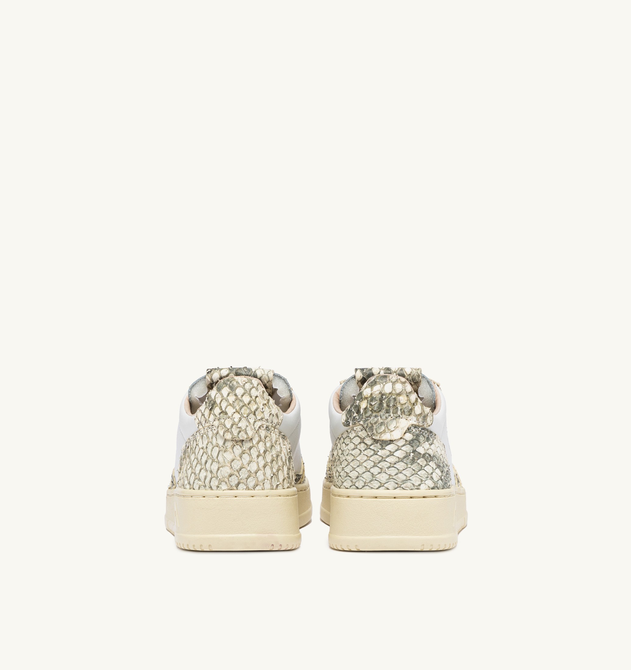 SNEAKERS MEDALIST LOW IN PELLE BIANCA CON STAMPA SNAKE DIAMOND