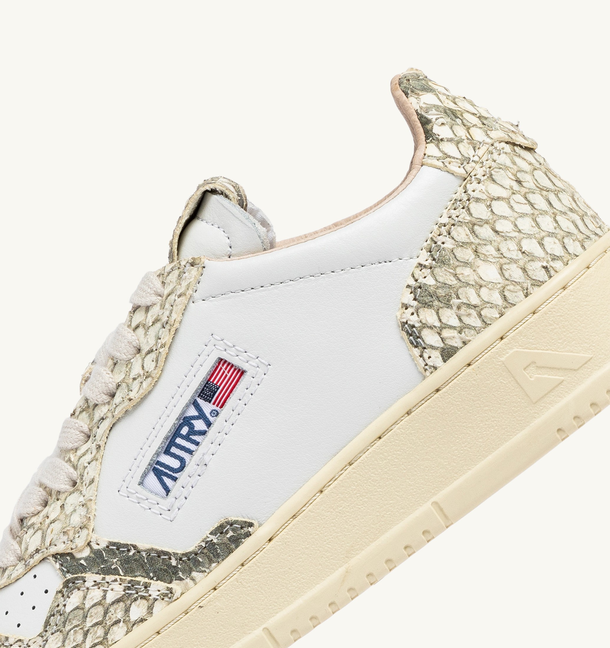 SNEAKERS MEDALIST LOW IN PELLE BIANCA CON STAMPA SNAKE DIAMOND