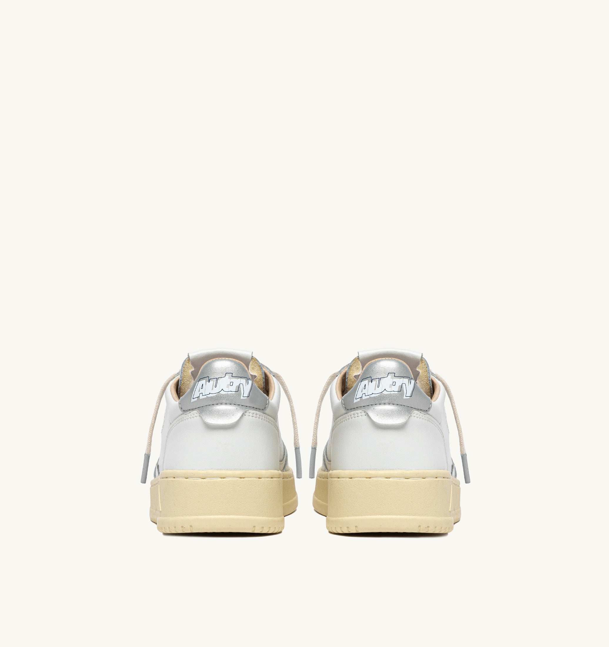 SNEAKERS MEDALIST LOW IN PELLE BIANCA E ARGENTO