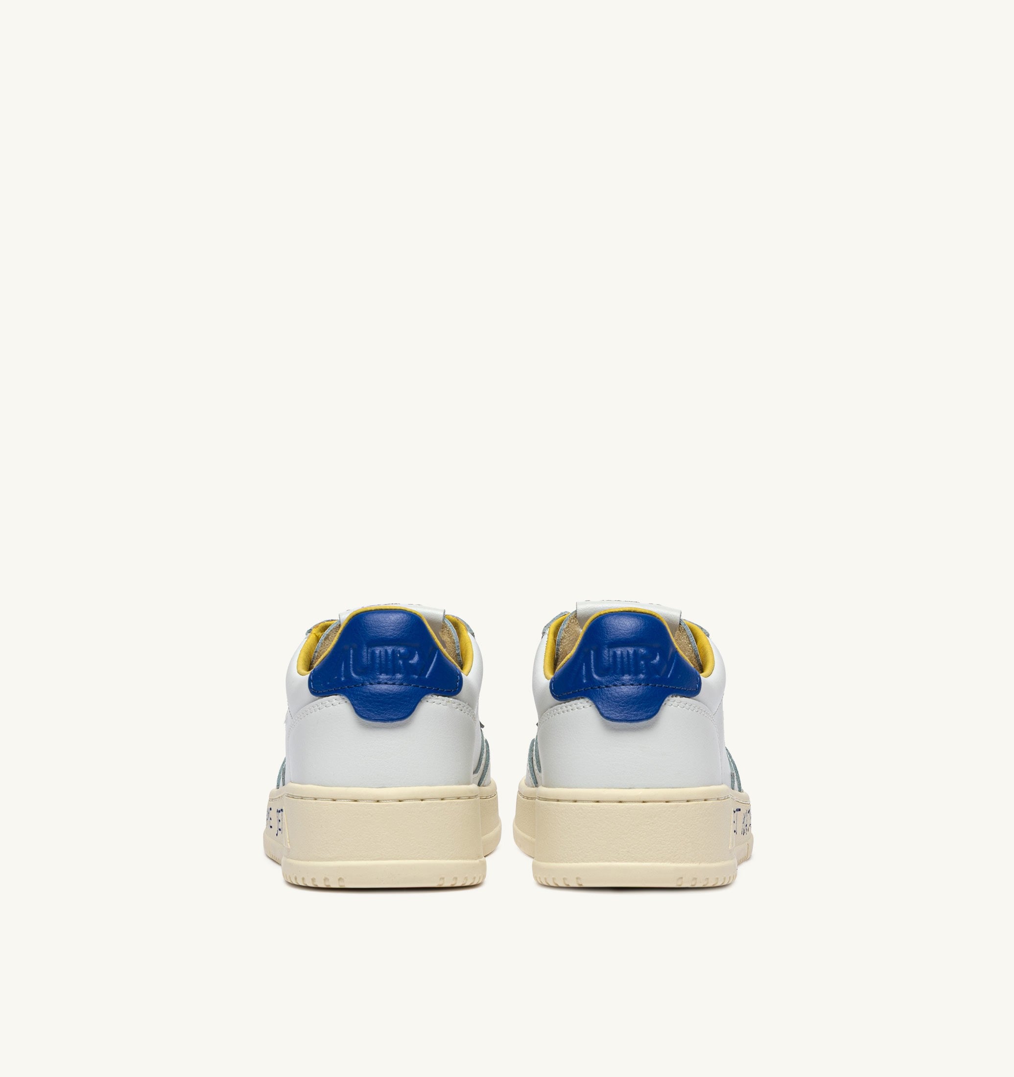 SNEAKERS MEDALIST LOW IN PELLE BIANCA E BEAU BLUE CON LETTERING