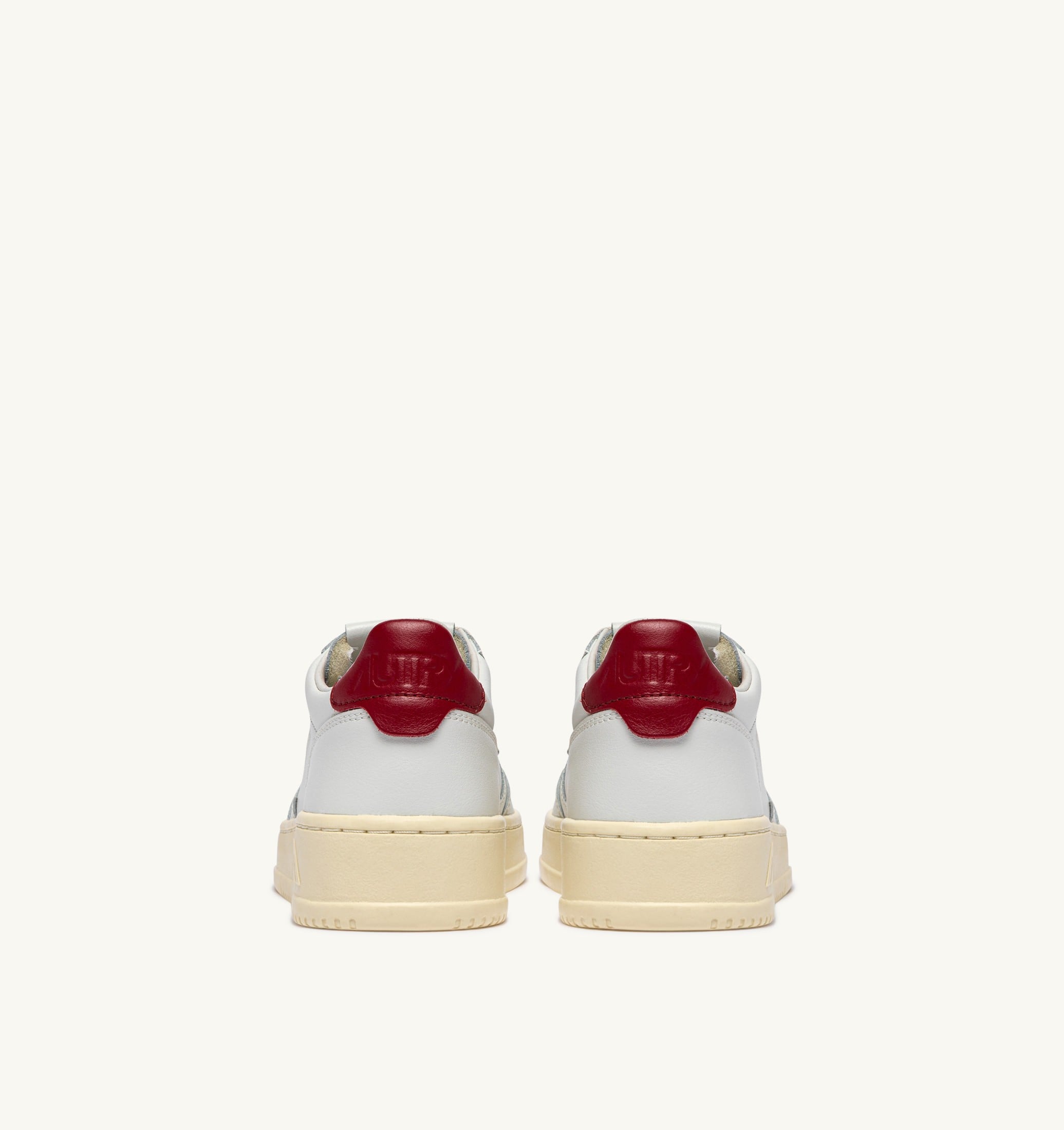 SNEAKERS MEDALIST LOW IN PELLE BIANCA E DEEP CLARET