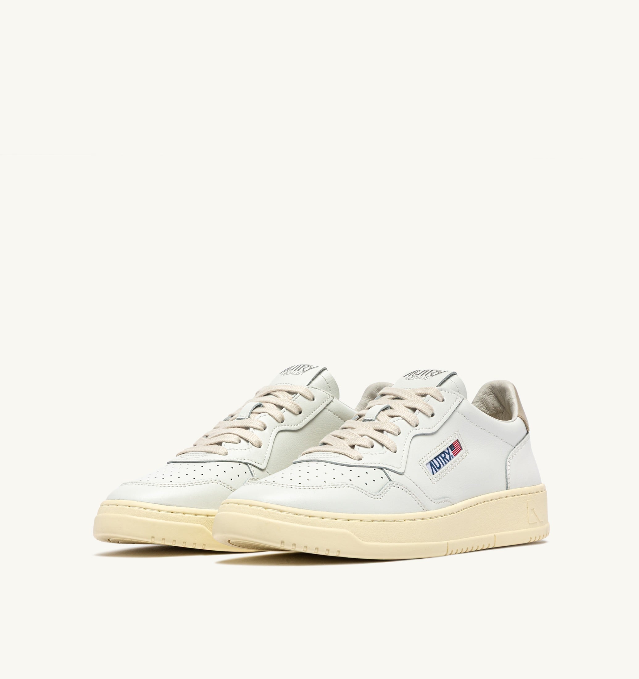 SNEAKERS MEDALIST LOW IN PELLE BIANCA E FEATHER GRAY
