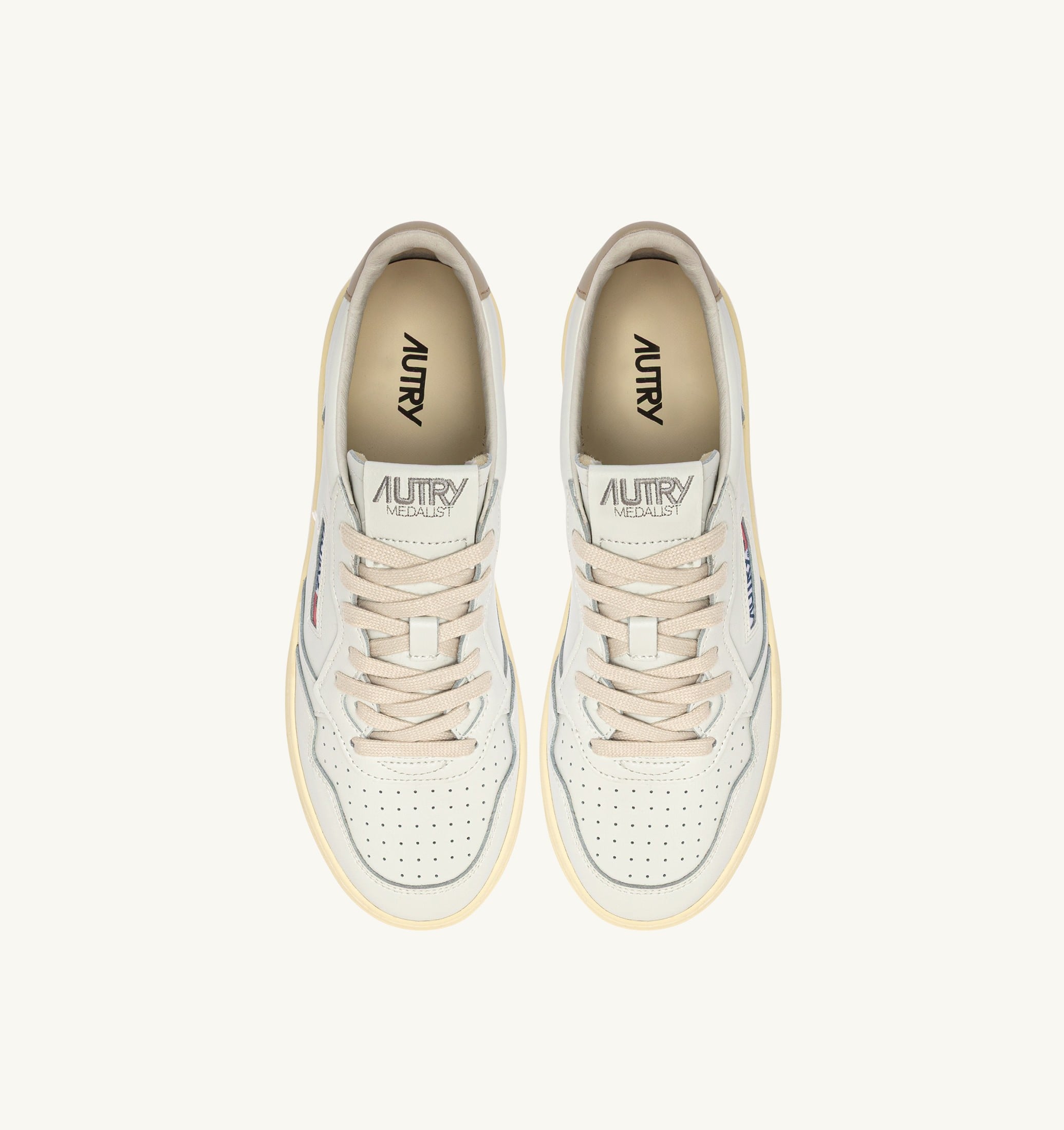 SNEAKERS MEDALIST LOW IN PELLE BIANCA E FEATHER GRAY