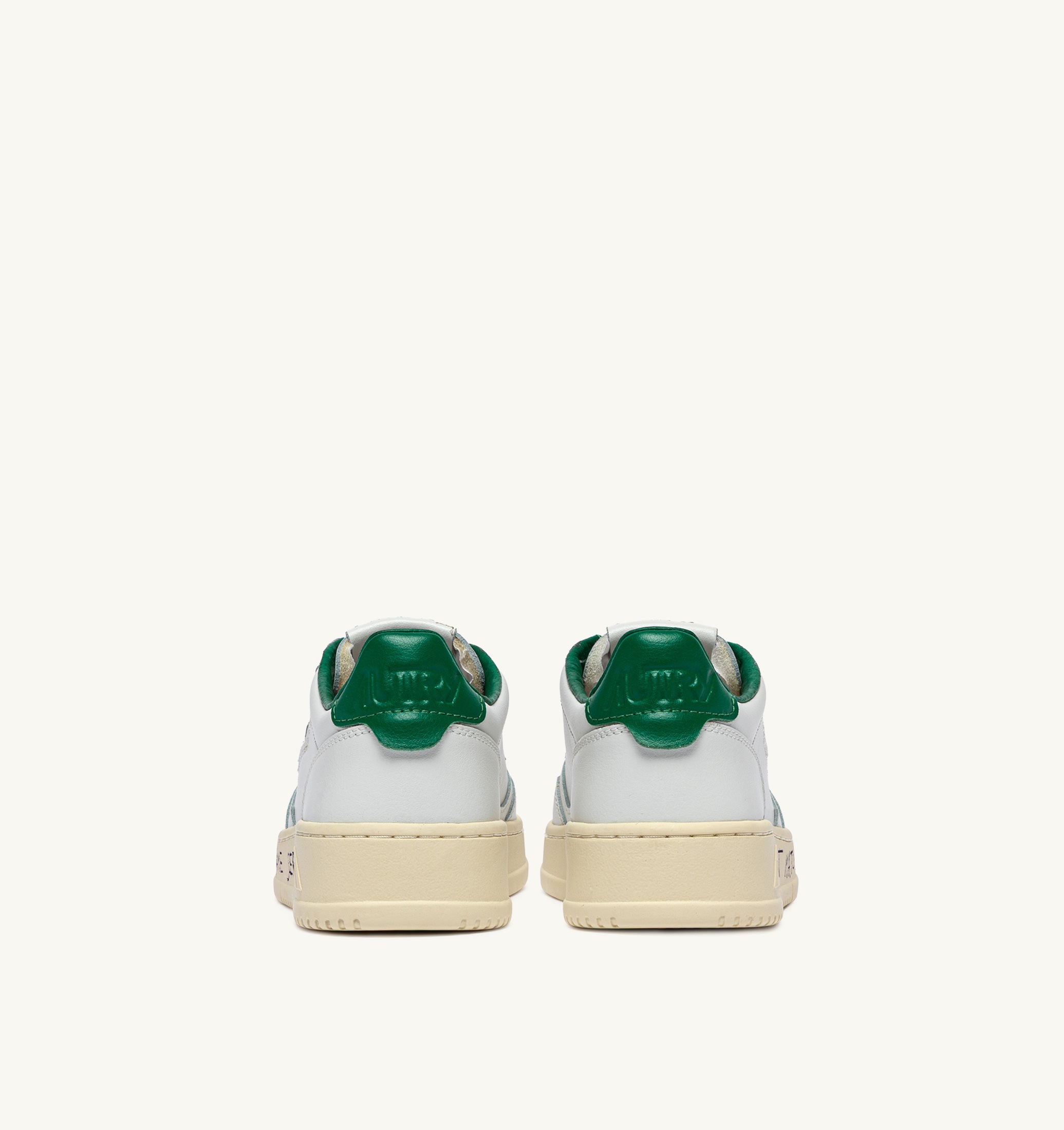 SNEAKERS MEDALIST LOW IN PELLE BIANCA E GREEN JACKET CON LETTERING