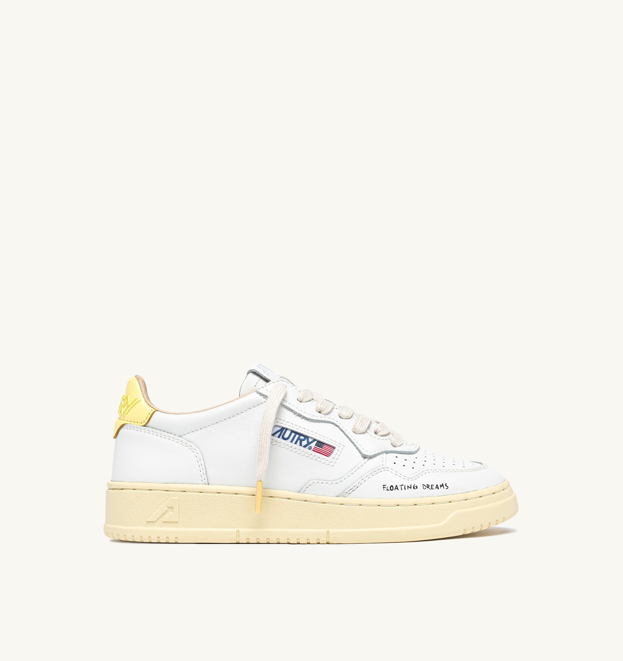 SNEAKERS MEDALIST LOW IN PELLE BIANCA E LEMON MERINGUE
