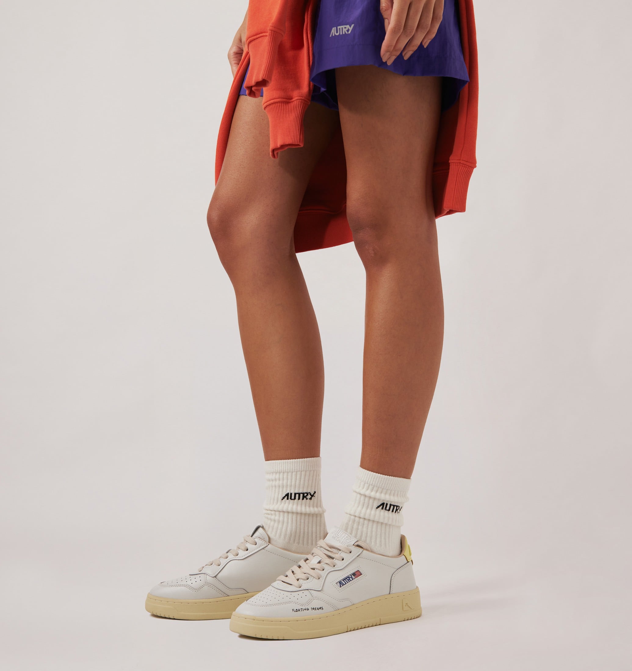 SNEAKERS MEDALIST LOW IN PELLE BIANCA E LEMON MERINGUE