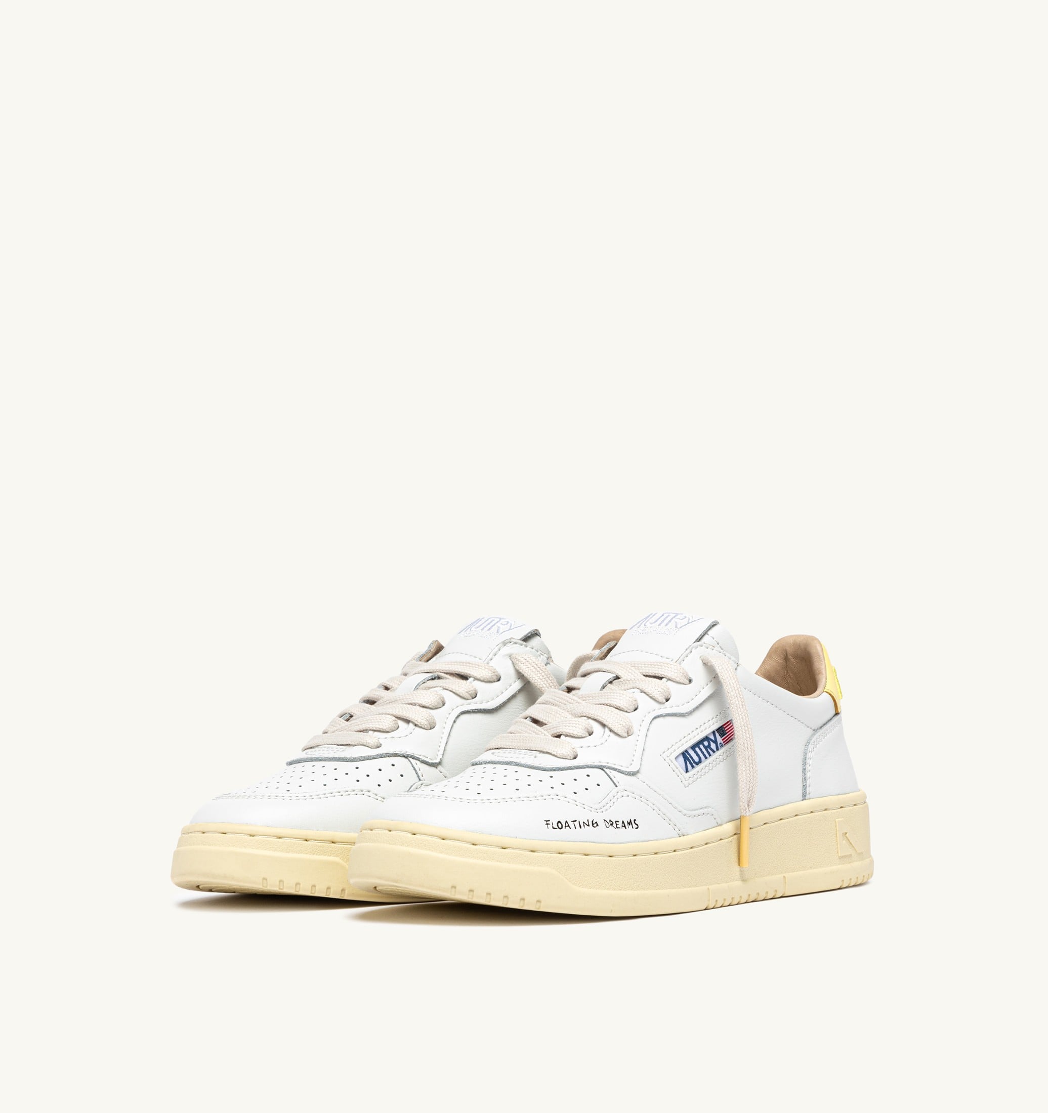 SNEAKERS MEDALIST LOW IN PELLE BIANCA E LEMON MERINGUE