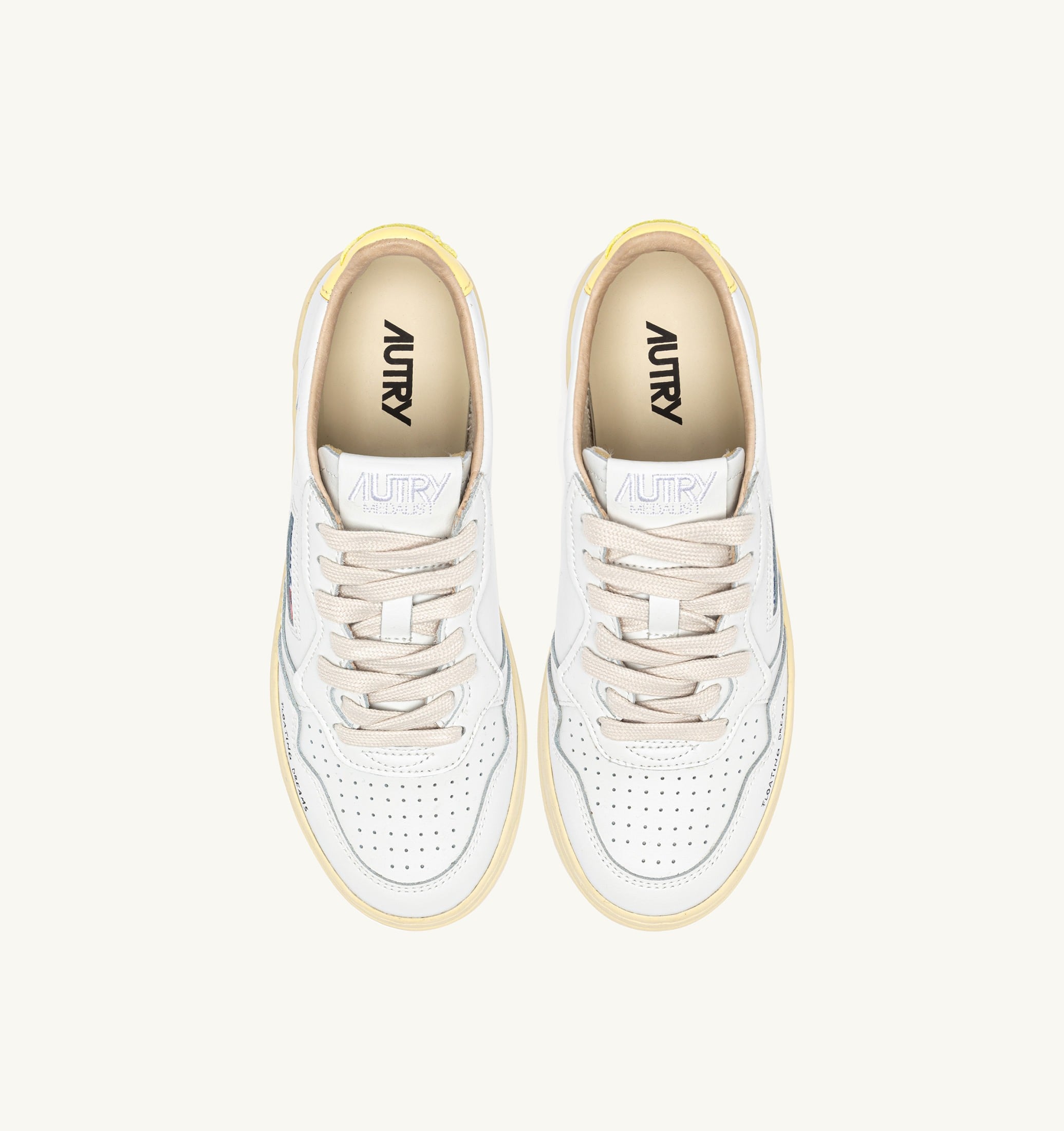 SNEAKERS MEDALIST LOW IN PELLE BIANCA E LEMON MERINGUE