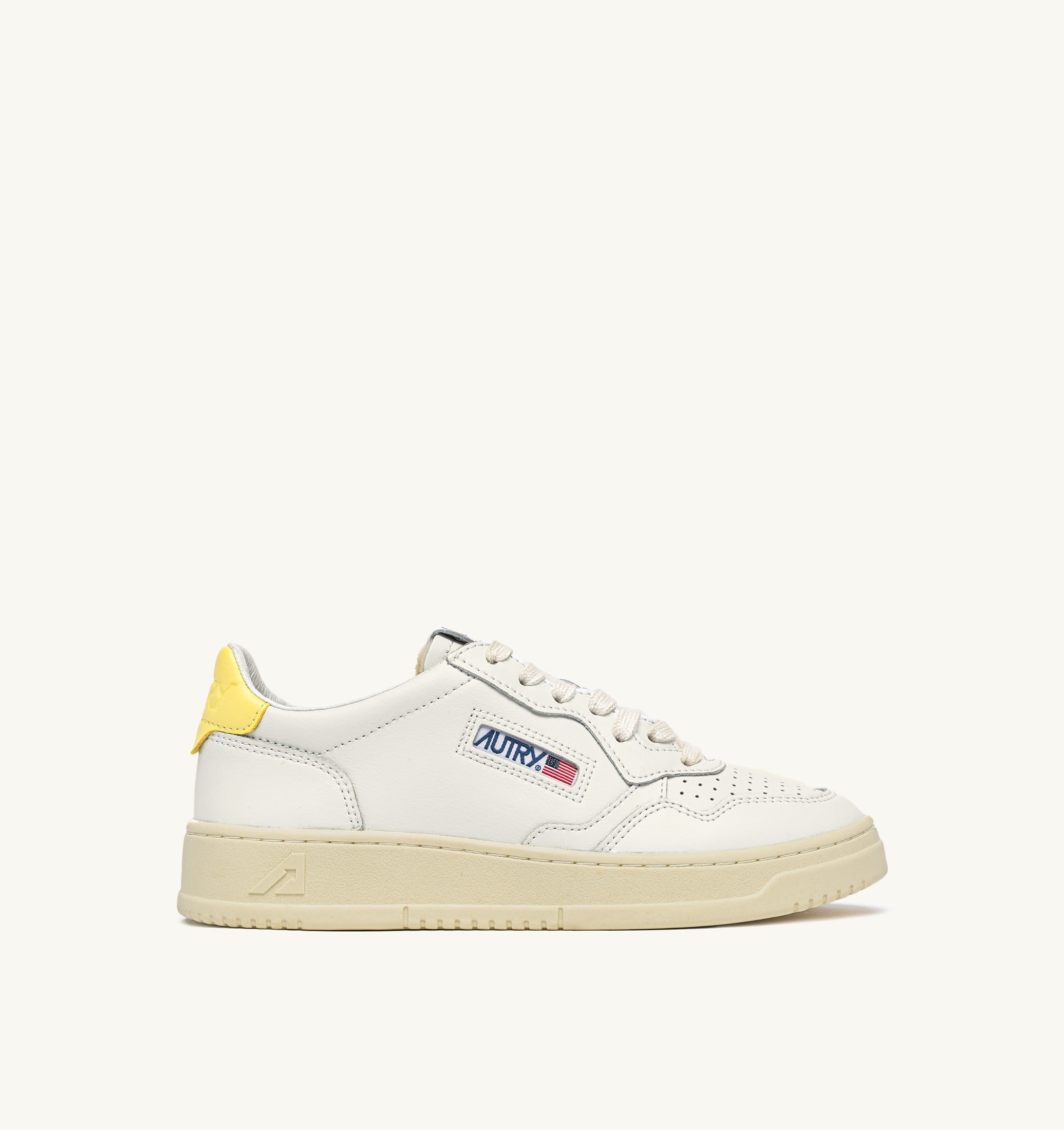 SNEAKERS MEDALIST LOW IN PELLE BIANCA E LEMON MERINGUE