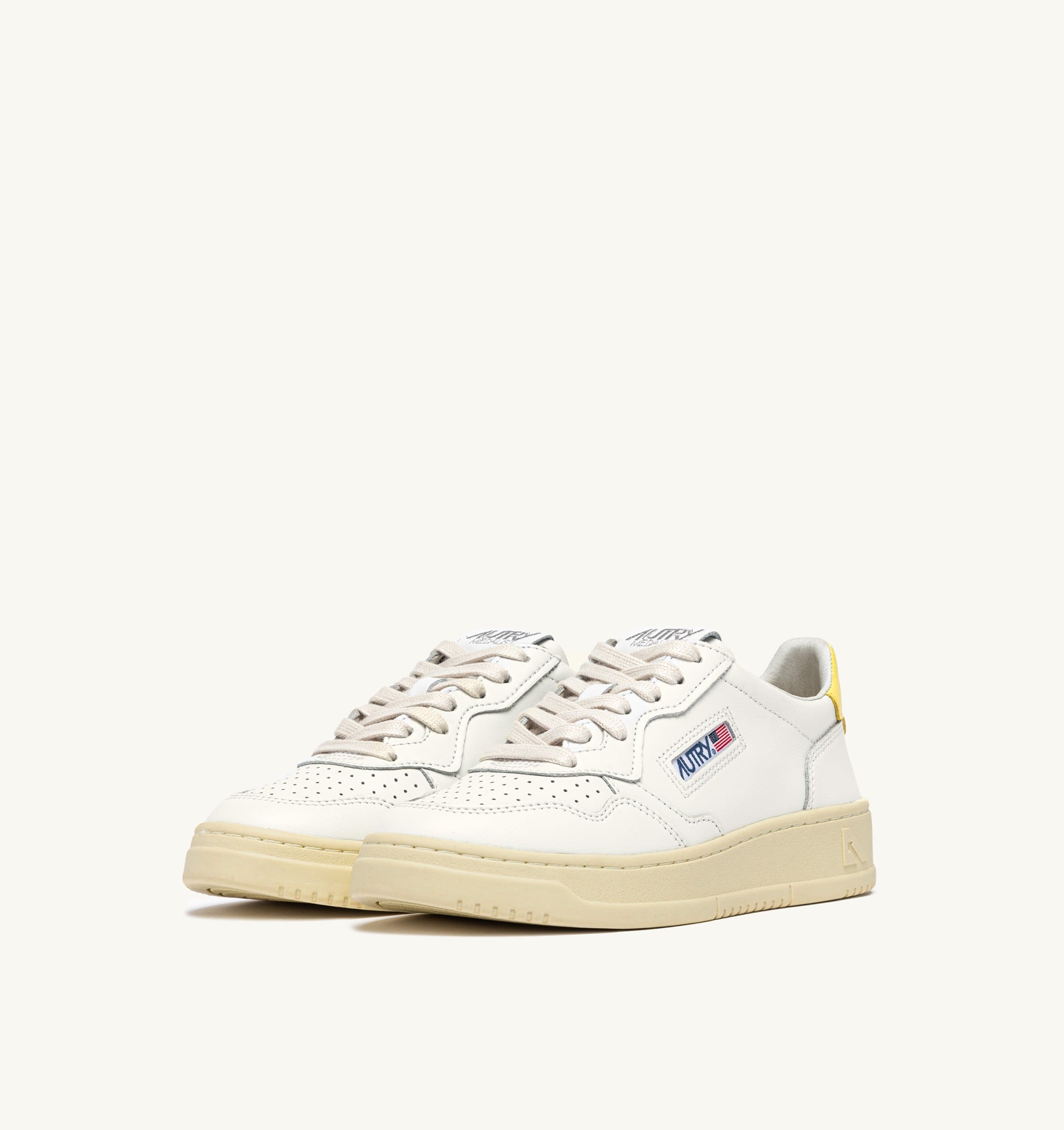 SNEAKERS MEDALIST LOW IN PELLE BIANCA E LEMON MERINGUE