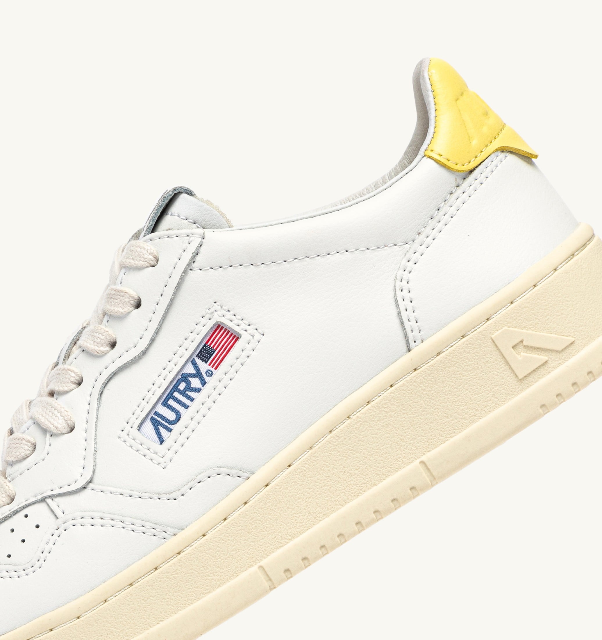SNEAKERS MEDALIST LOW IN PELLE BIANCA E LEMON MERINGUE