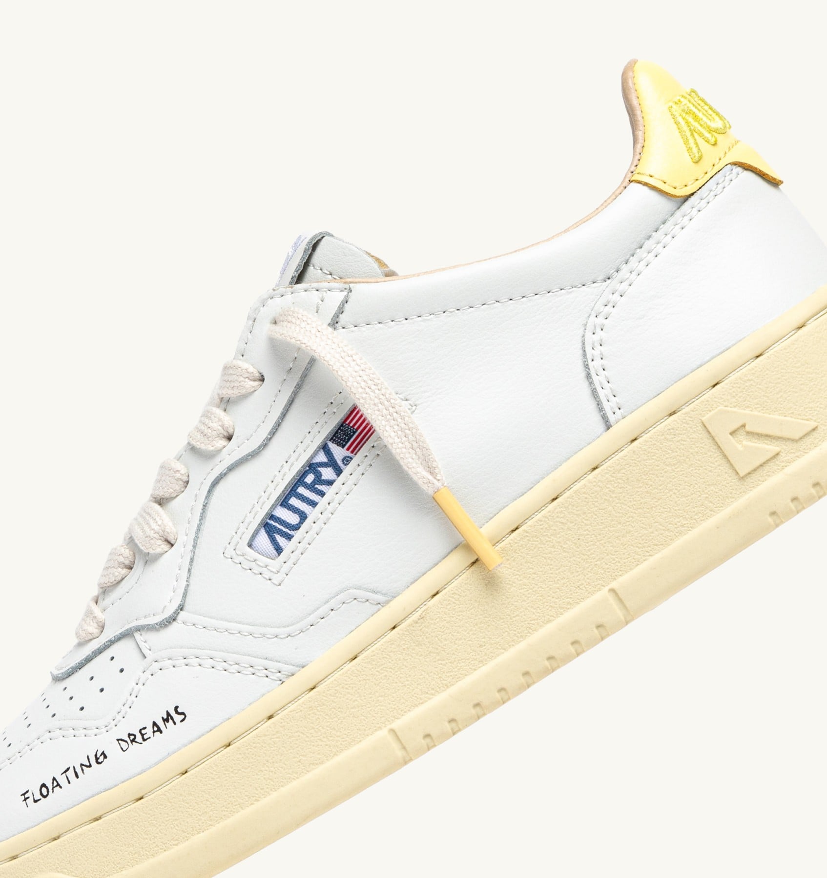 SNEAKERS MEDALIST LOW IN PELLE BIANCA E LEMON MERINGUE