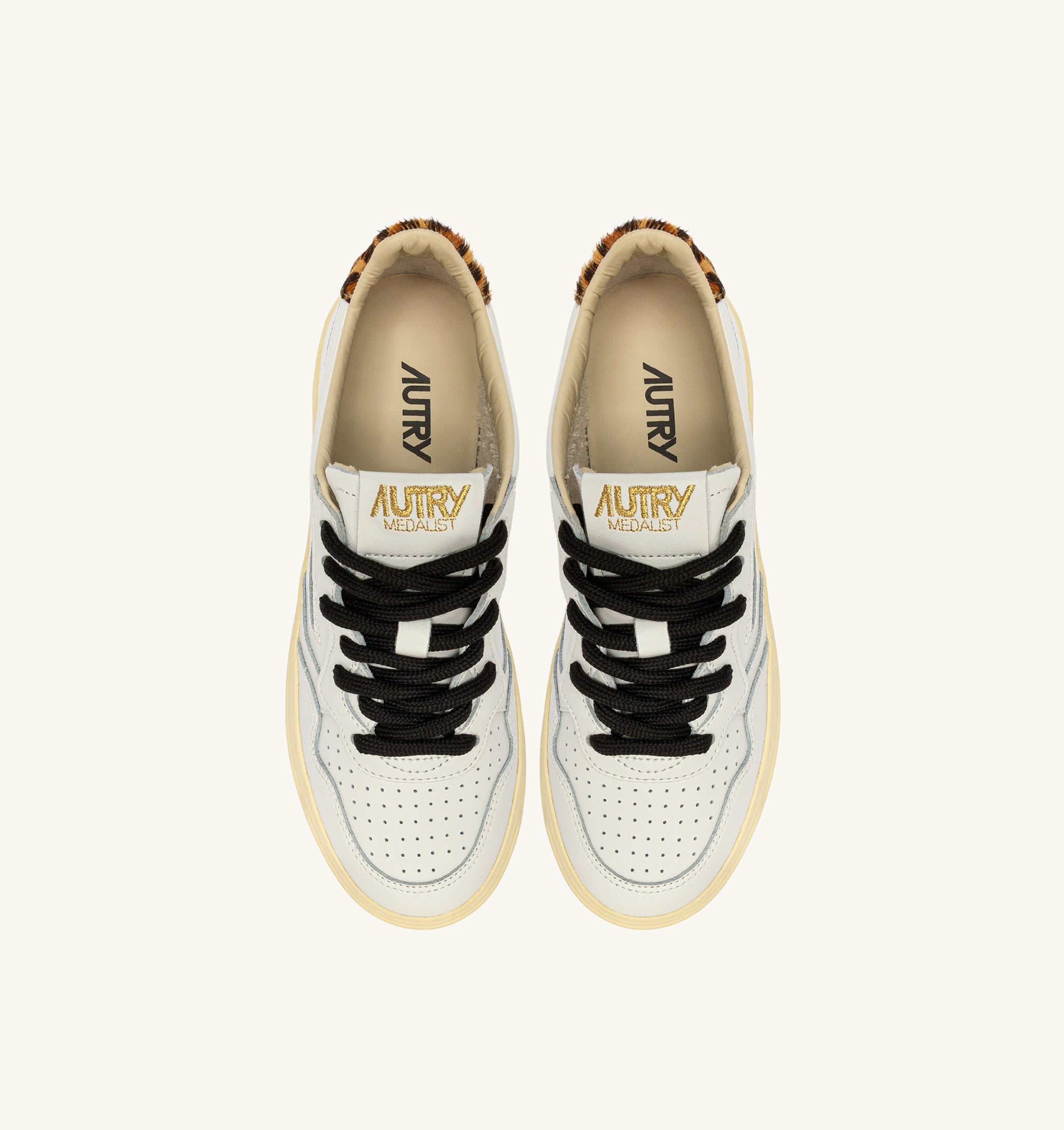 SNEAKERS MEDALIST LOW IN PELLE BIANCA E LEOPARD