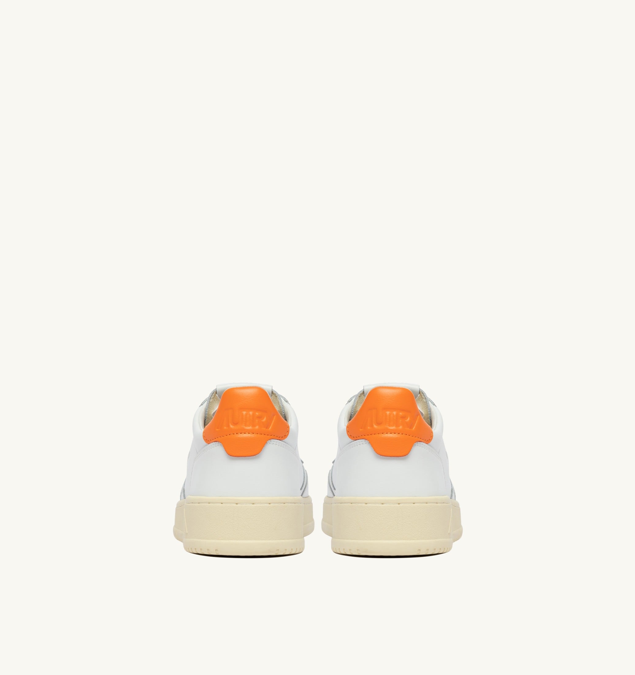 SNEAKERS MEDALIST LOW IN PELLE BIANCA E PARSIMMON ORANGE
