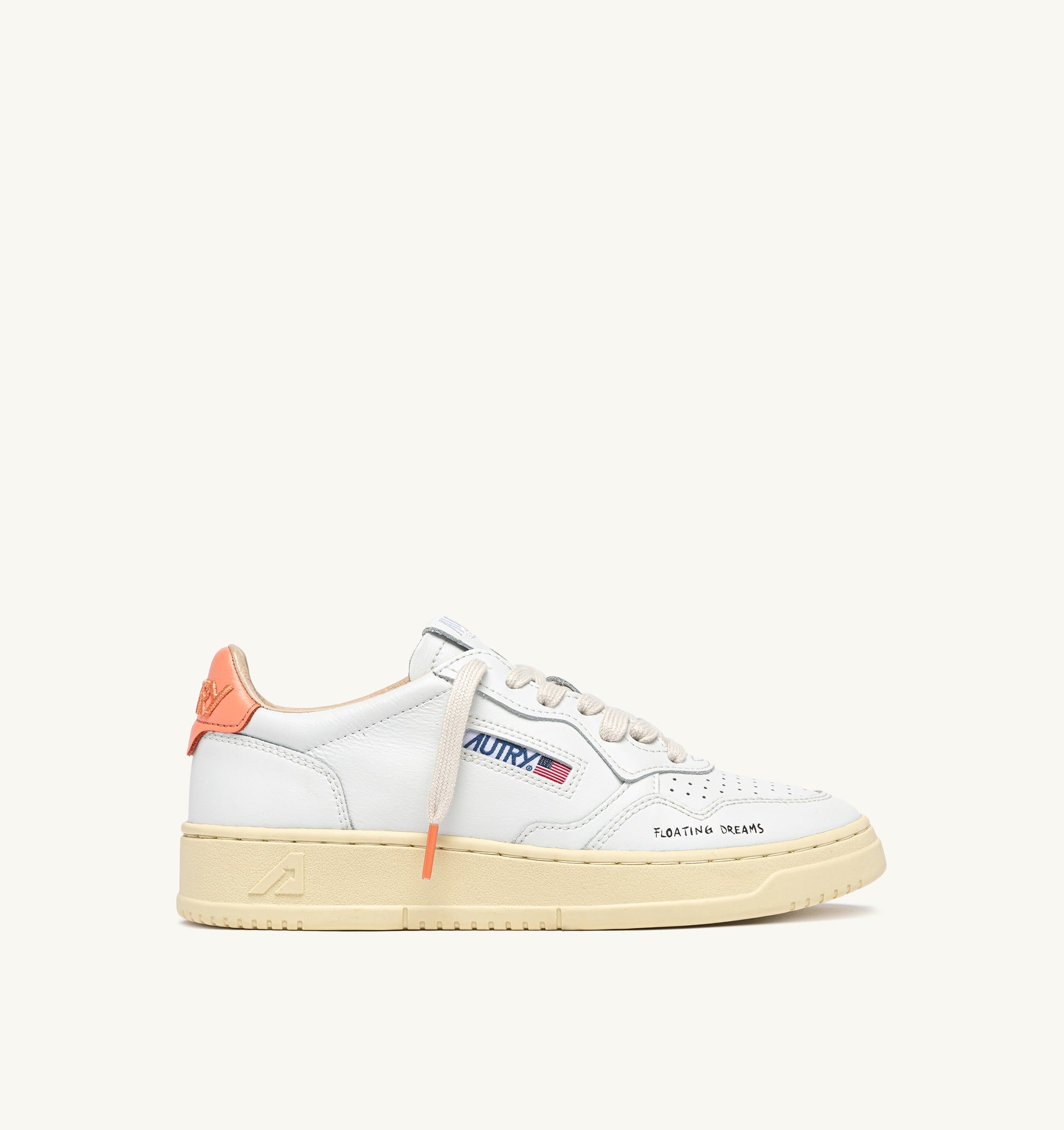 SNEAKERS MEDALIST LOW IN PELLE BIANCA E PEACH PINK