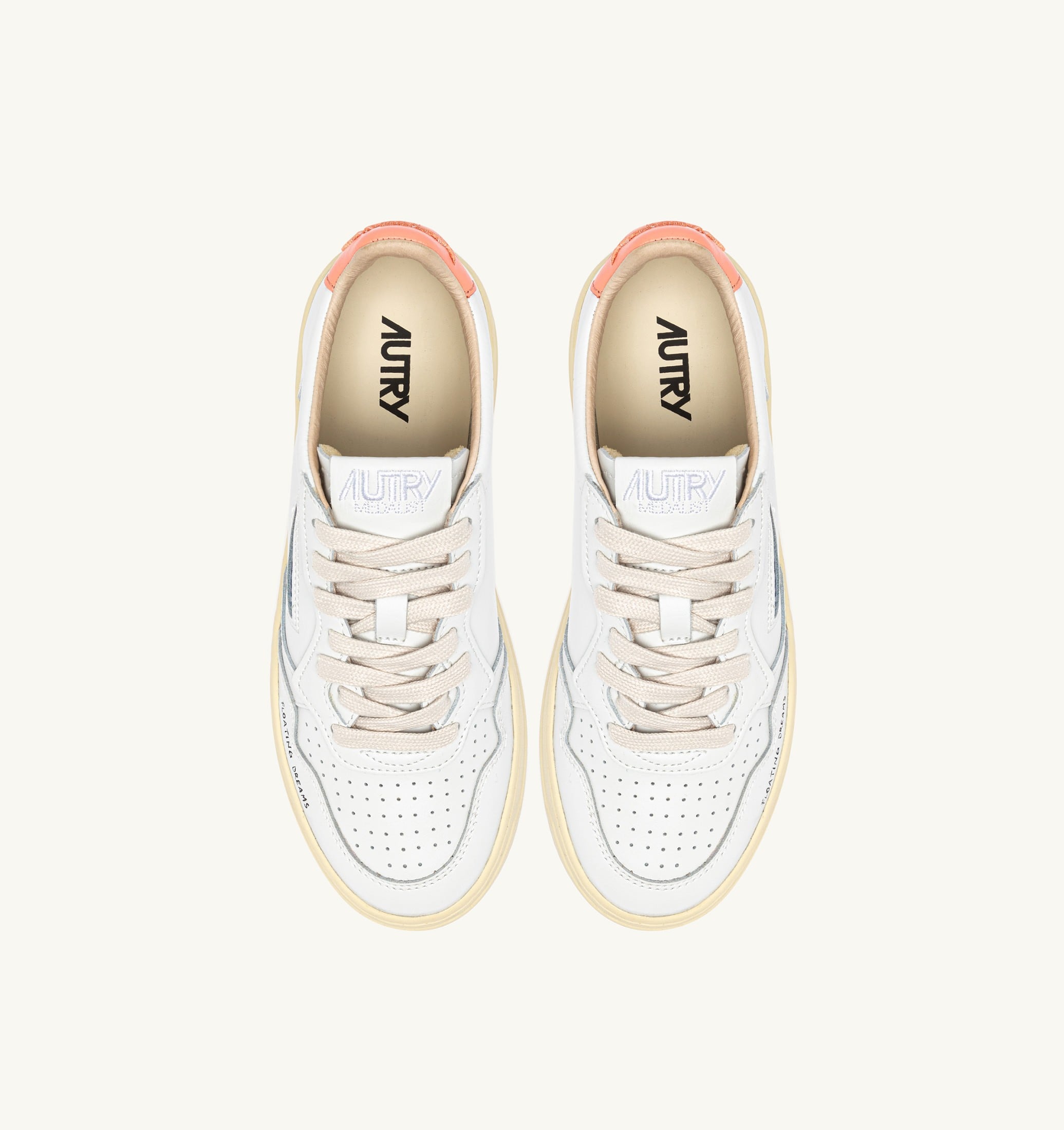 SNEAKERS MEDALIST LOW IN PELLE BIANCA E PEACH PINK